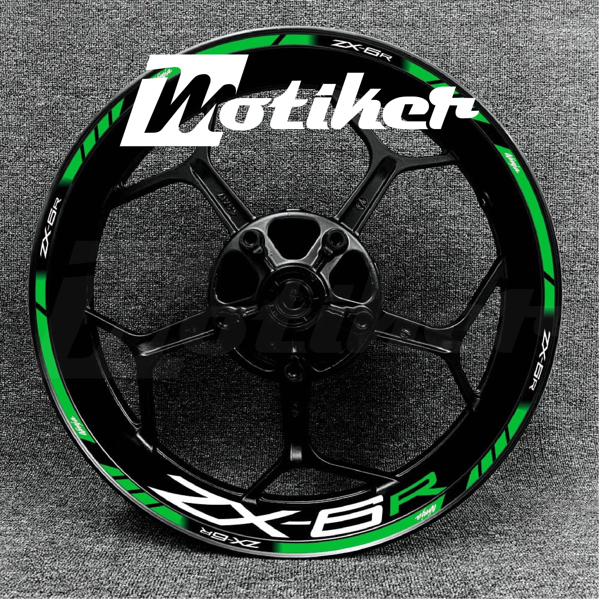 Kawasaki Ninja ZX-6R Yeşil Jant Tasarımı Sticker Etiket Modeli
