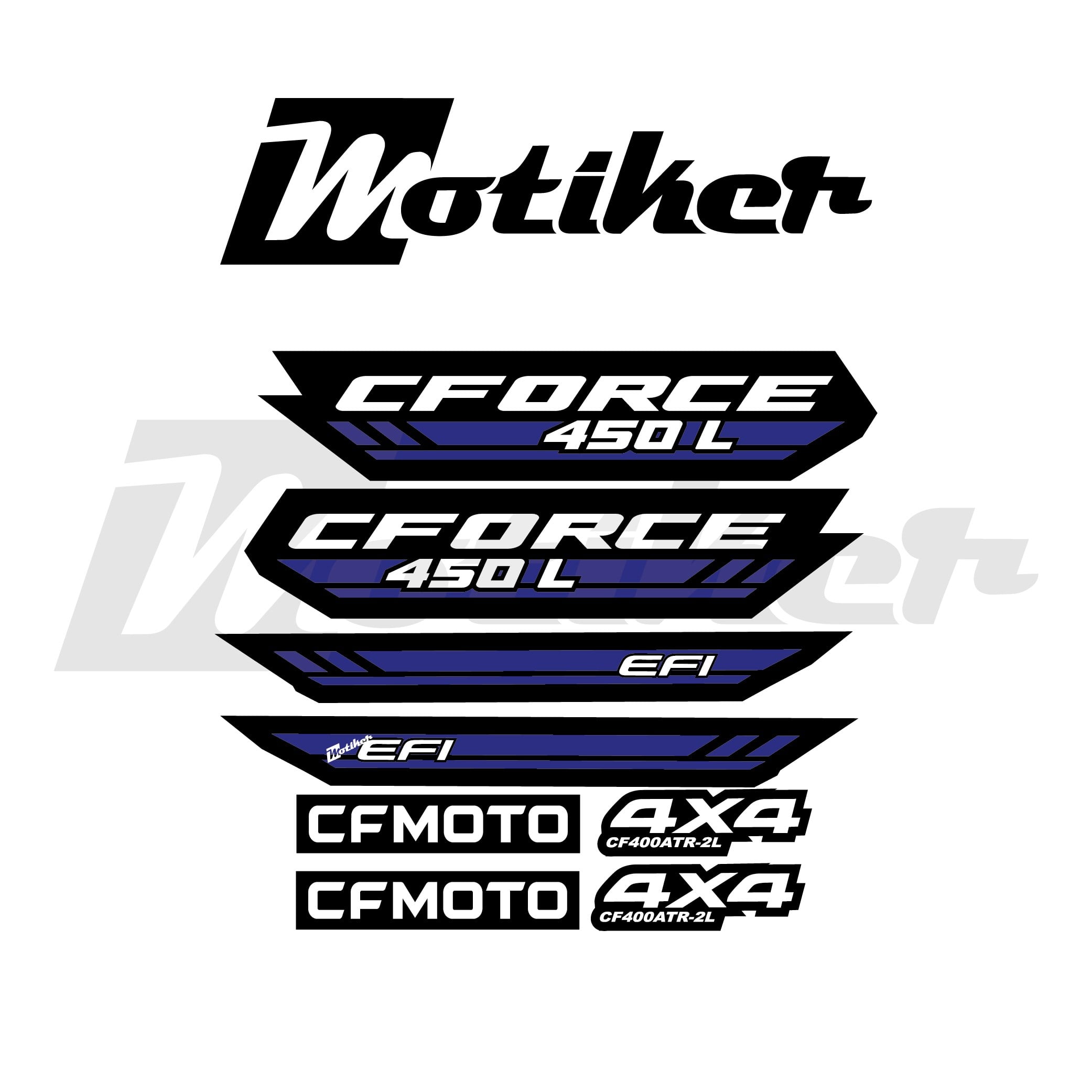 CF MOTO CFORCE 450L Kırmızı Orijinal Tasarım Takım Sticker (CF400ATR-2L)
