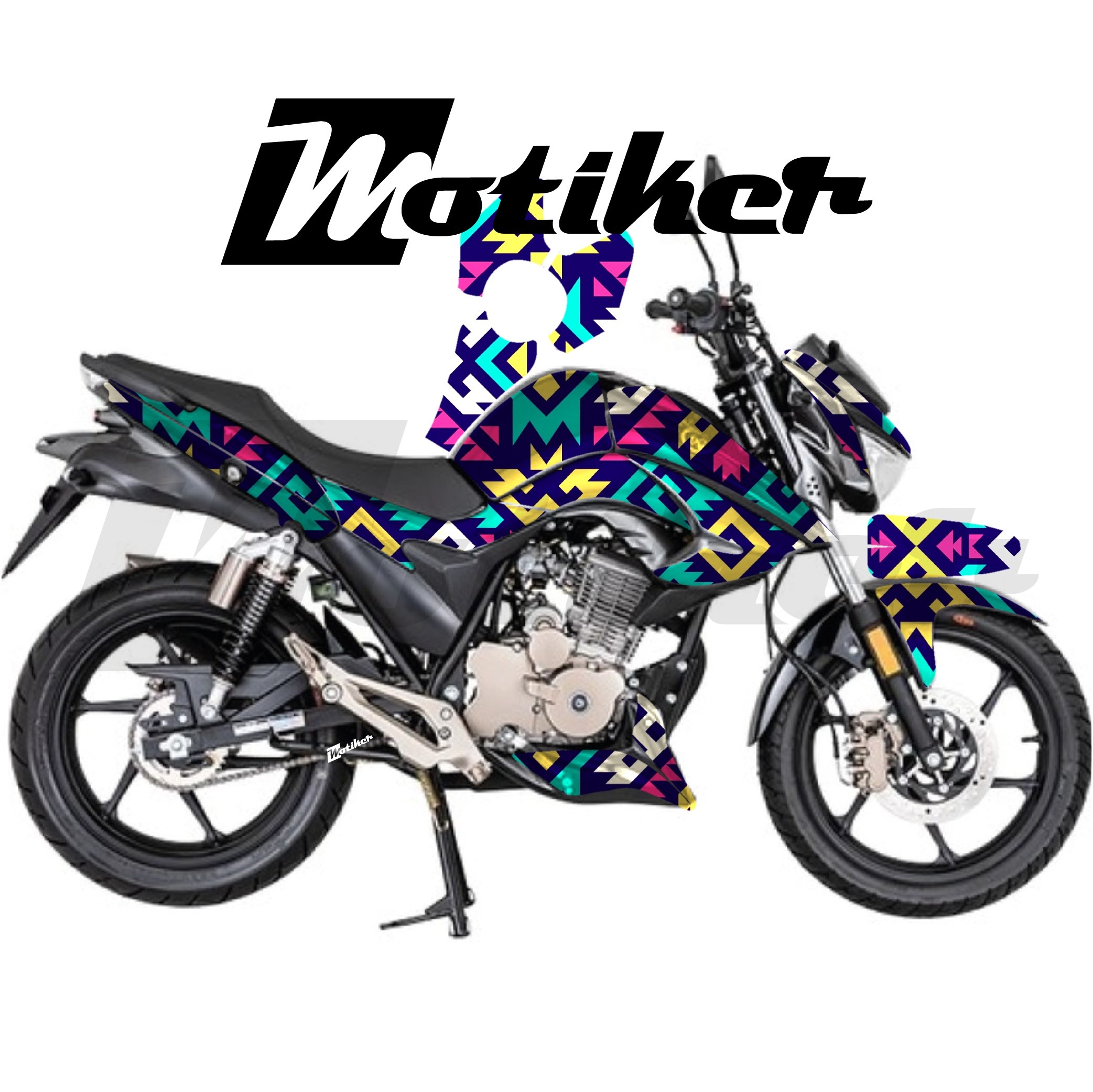 Mondial Drift L Parçalı Kaplama Sticker Etiket Modeli Etnik Motif Desen 9 (MTK9370)