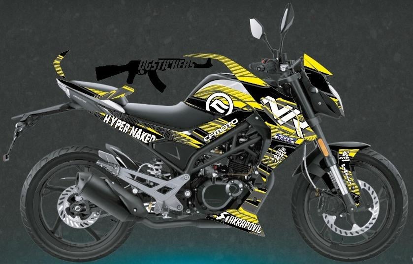 CFMOTO NK150 Sarı Hyper Tasarım Sticker Etiket Modeli