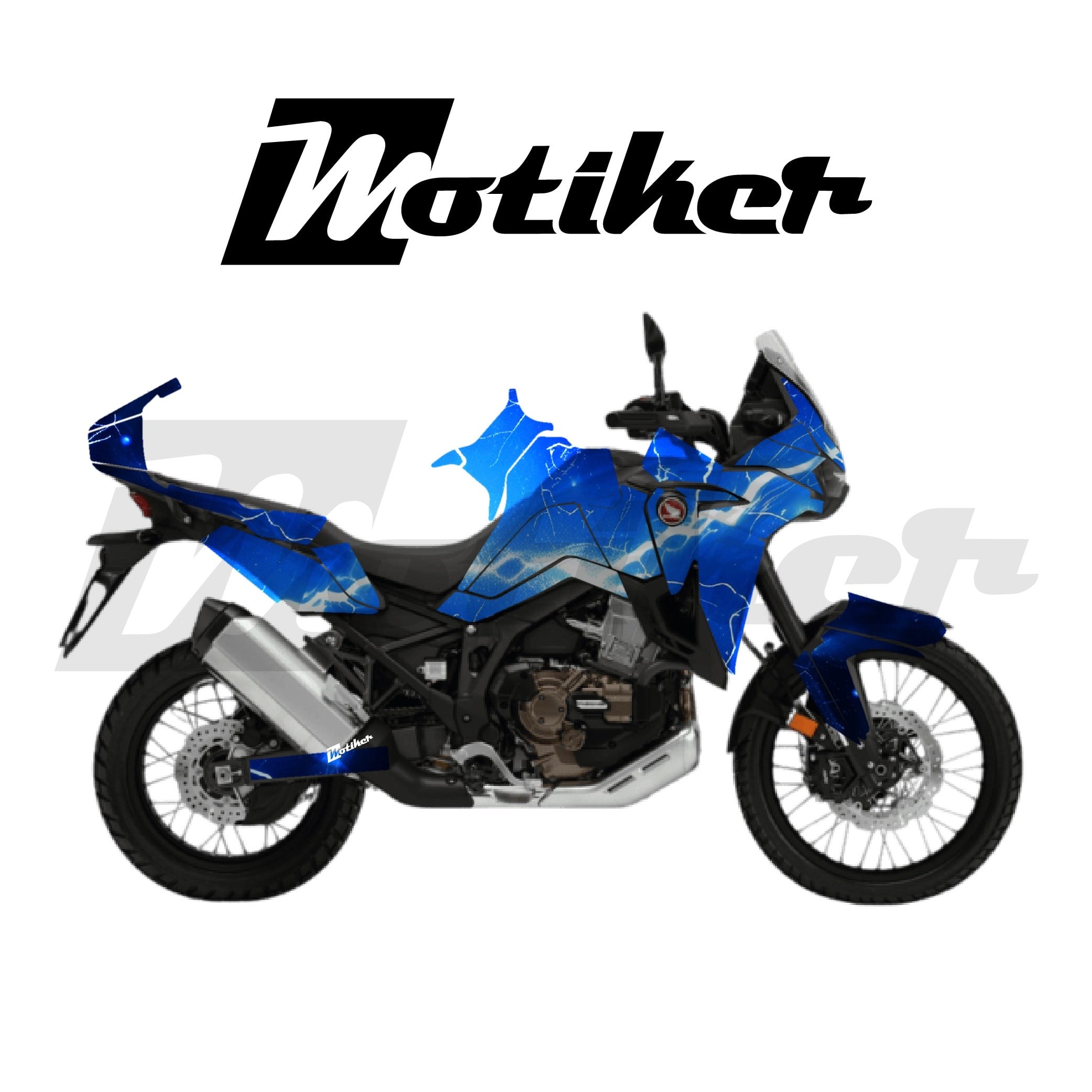 HONDA AFRICA TWIN CRF 1100 L 2020-2023 Parçalı Kaplama Sticker Etiket Modeli Yıldırım Desen 2 (MTK9363)