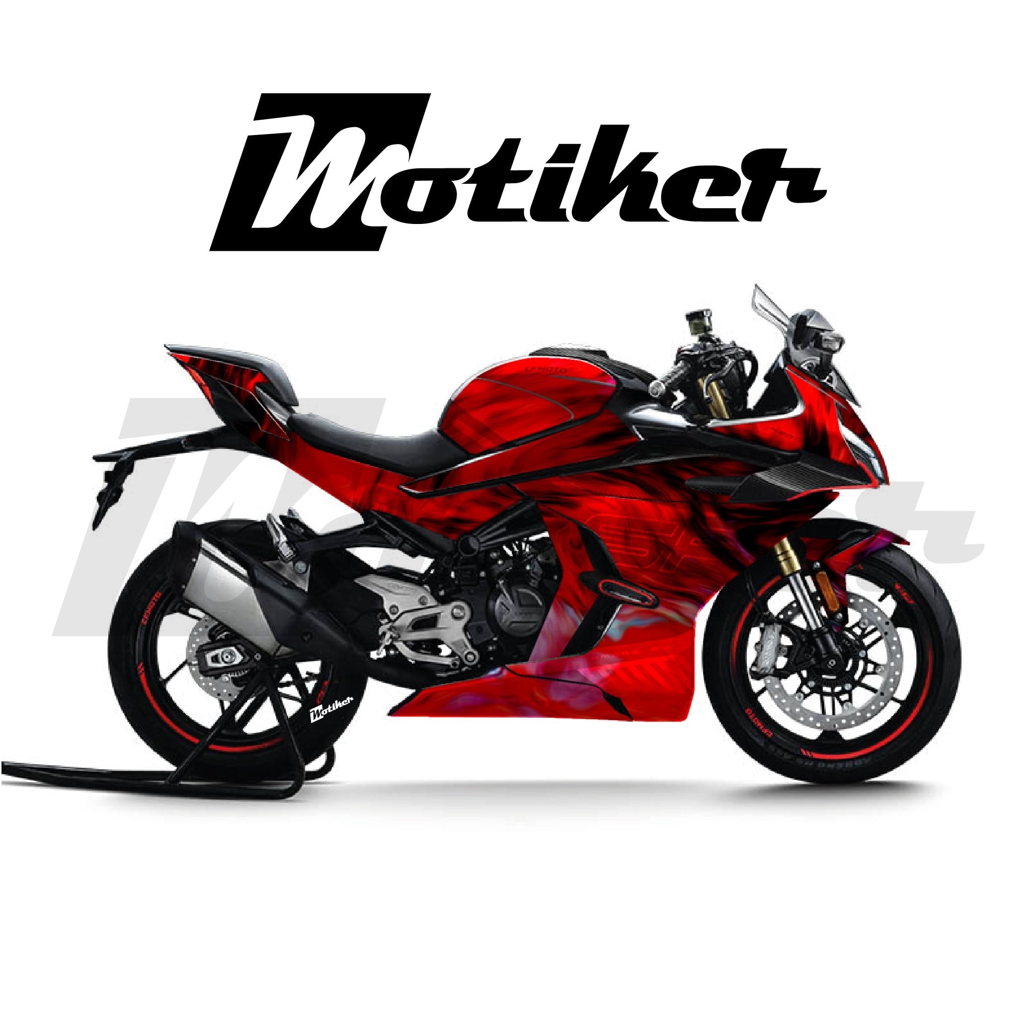 CF MOTO 450SR Parçalı Kaplama Sticker Etiket Modeli Akışkan Doku Desen 7 (MTK9368)