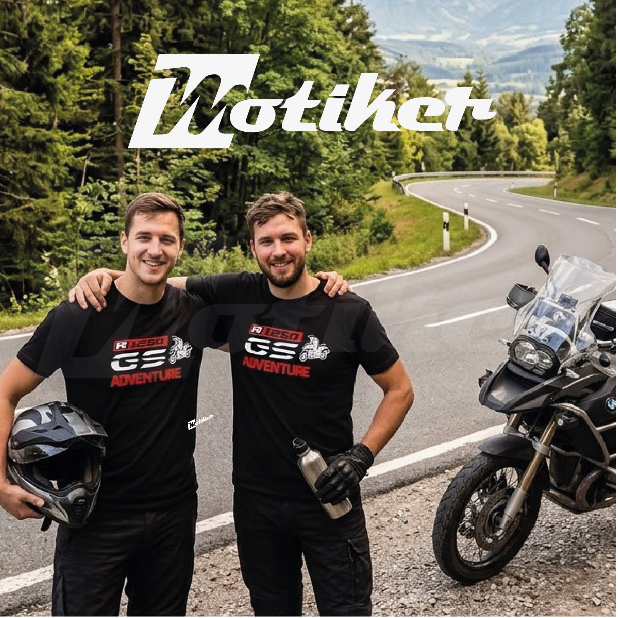 BMW R1250GS Tasarımlı Motorcu Tişörtü  Kırmızı Beyaz