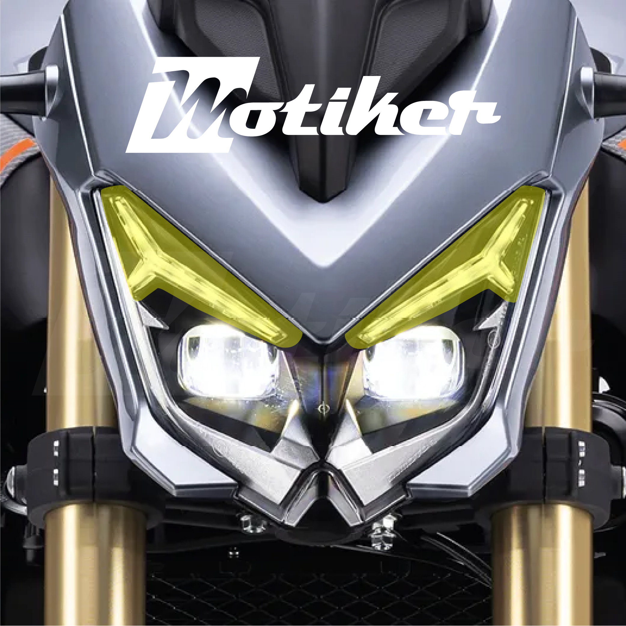 RKS QJ SRK125S Far Üstü Kaş Tasarım Sarı Şeffaf Sticker Etiket Modeli