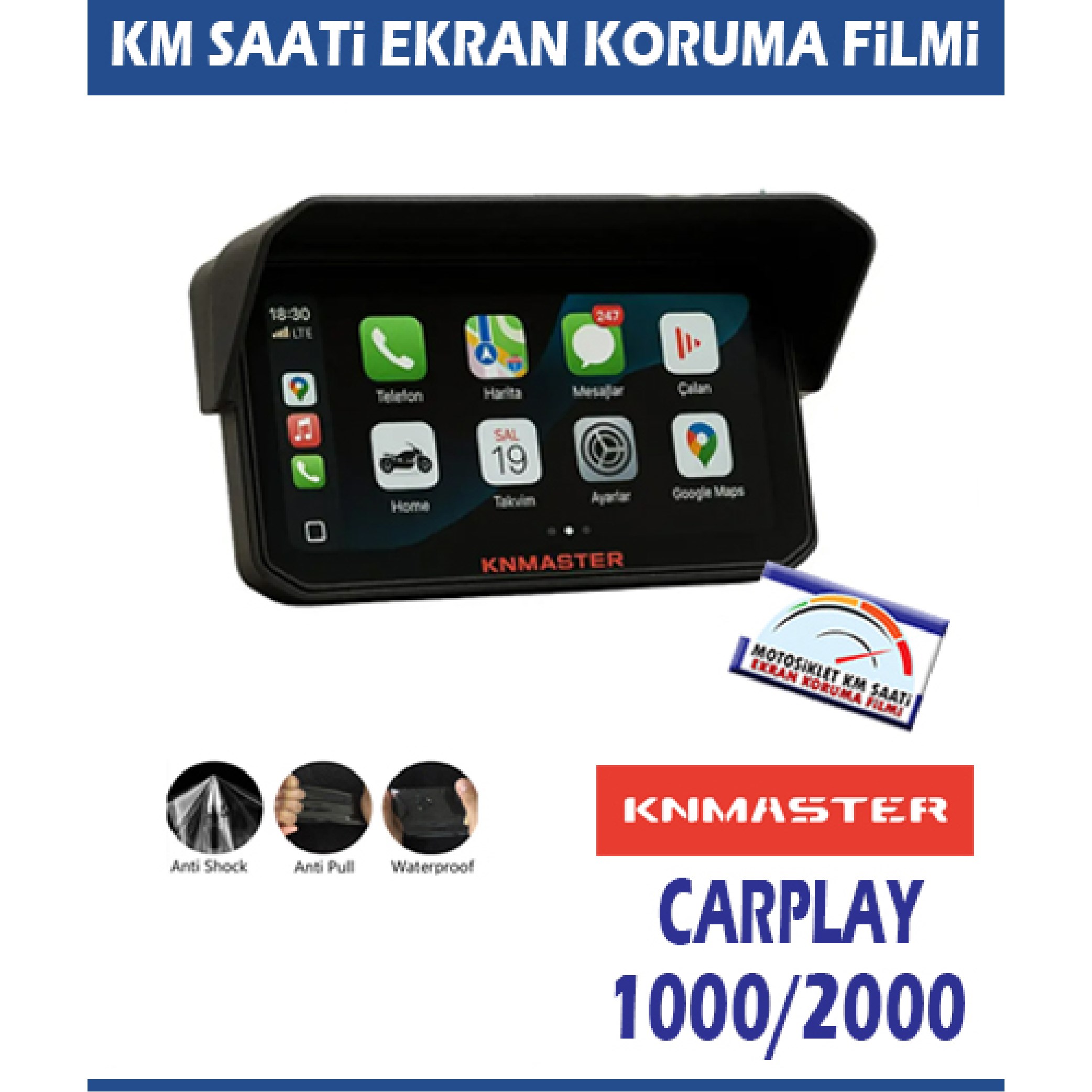 KNMASTER Carplay Ekran Koruması Sticker Etiket Modeli
