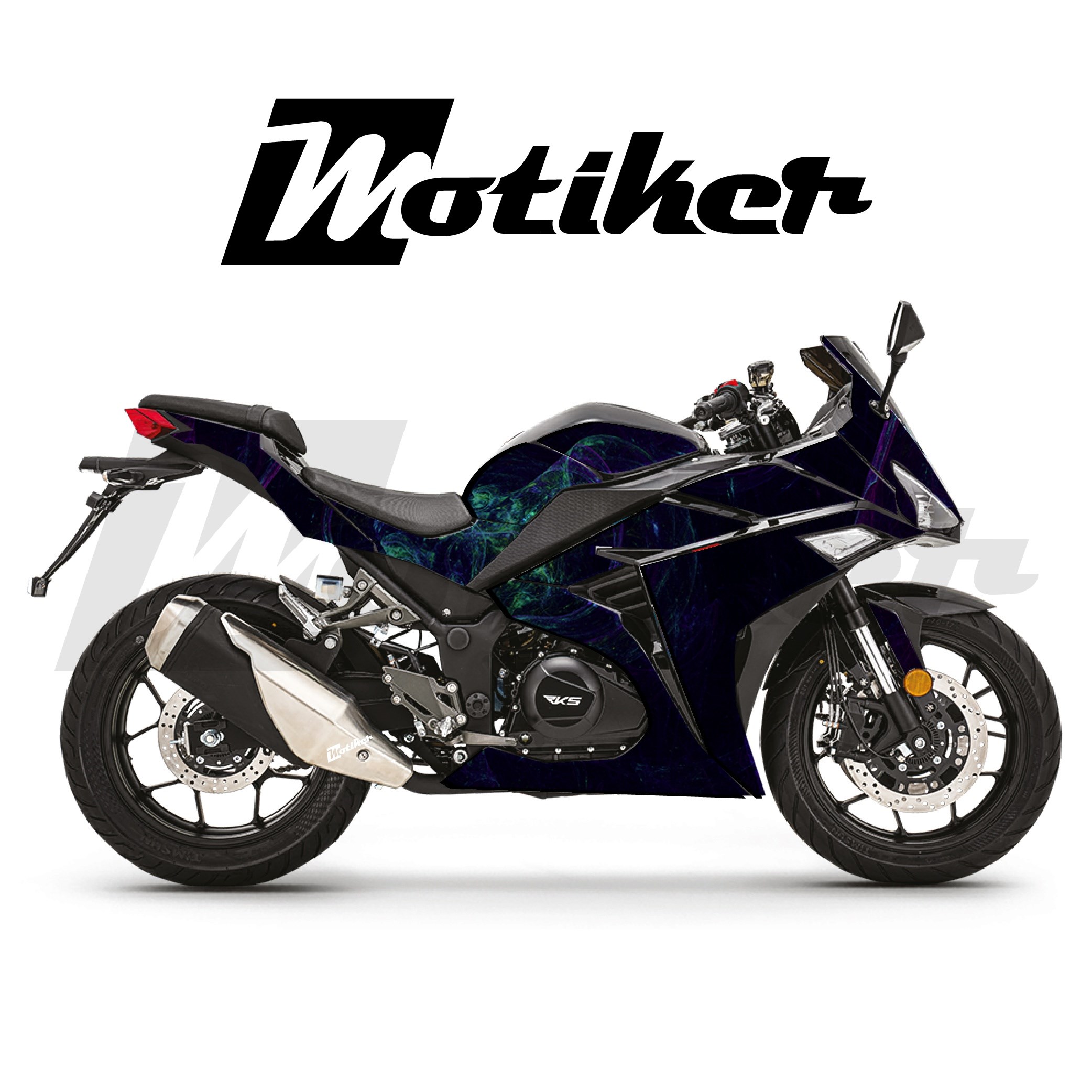 RKS R250 Parçalı Kaplama Sticker Etiket Modeli Kozmik Duman Desen 23 (MTK9384)