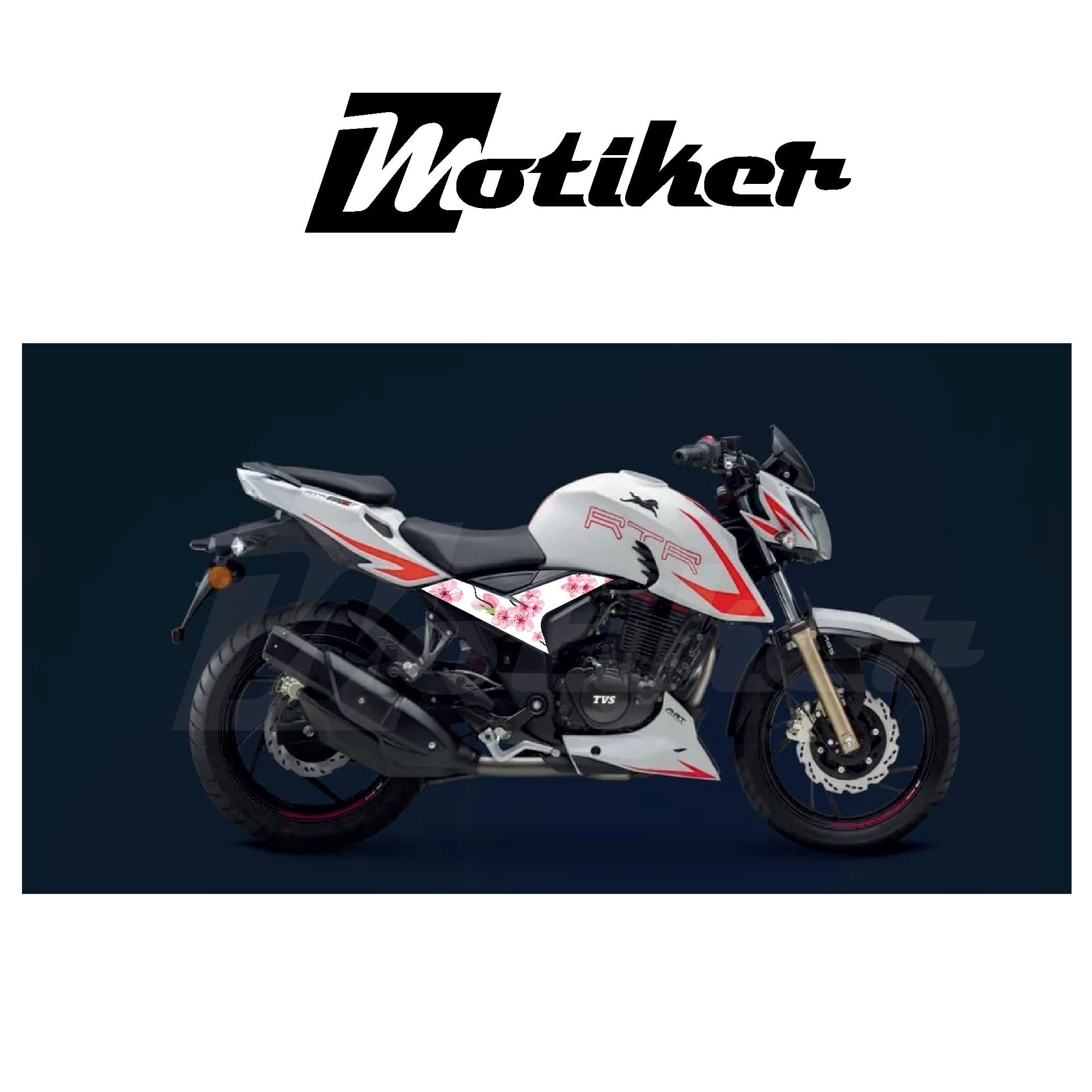 TVS RTR 200 Orta Şase Sakura Çiçeği Tasarım Sticker Etiket Modeli