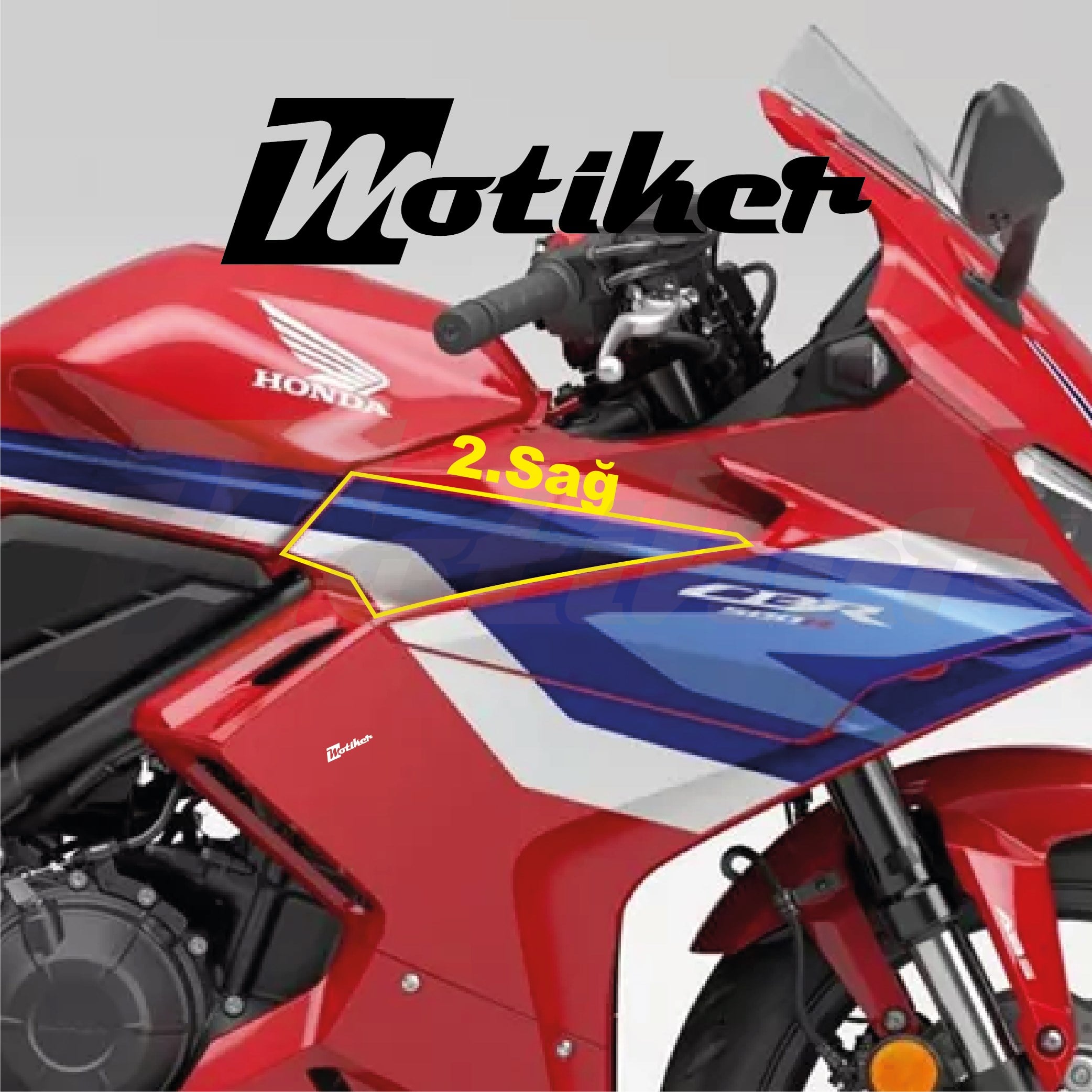 Honda CBR500R 2025-2026 Model Orjinal Tasarım Sağ 2. Parça Sticker Etiket Modeli