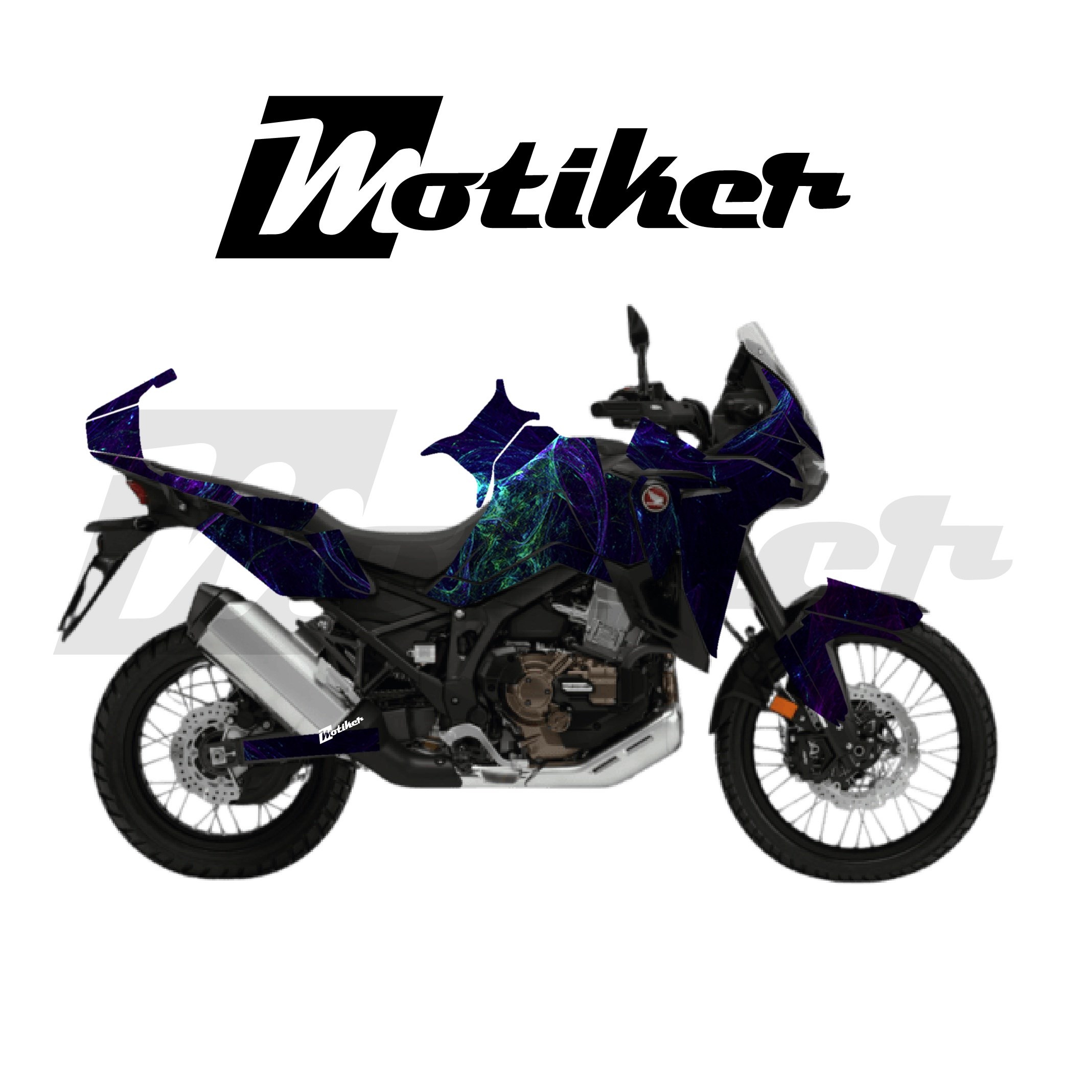 HONDA AFRICA TWIN CRF 1100 L 2020-2023 Parçalı Kaplama Sticker Etiket Modeli Kozmik Duman Desen 23 (MTK9384)
