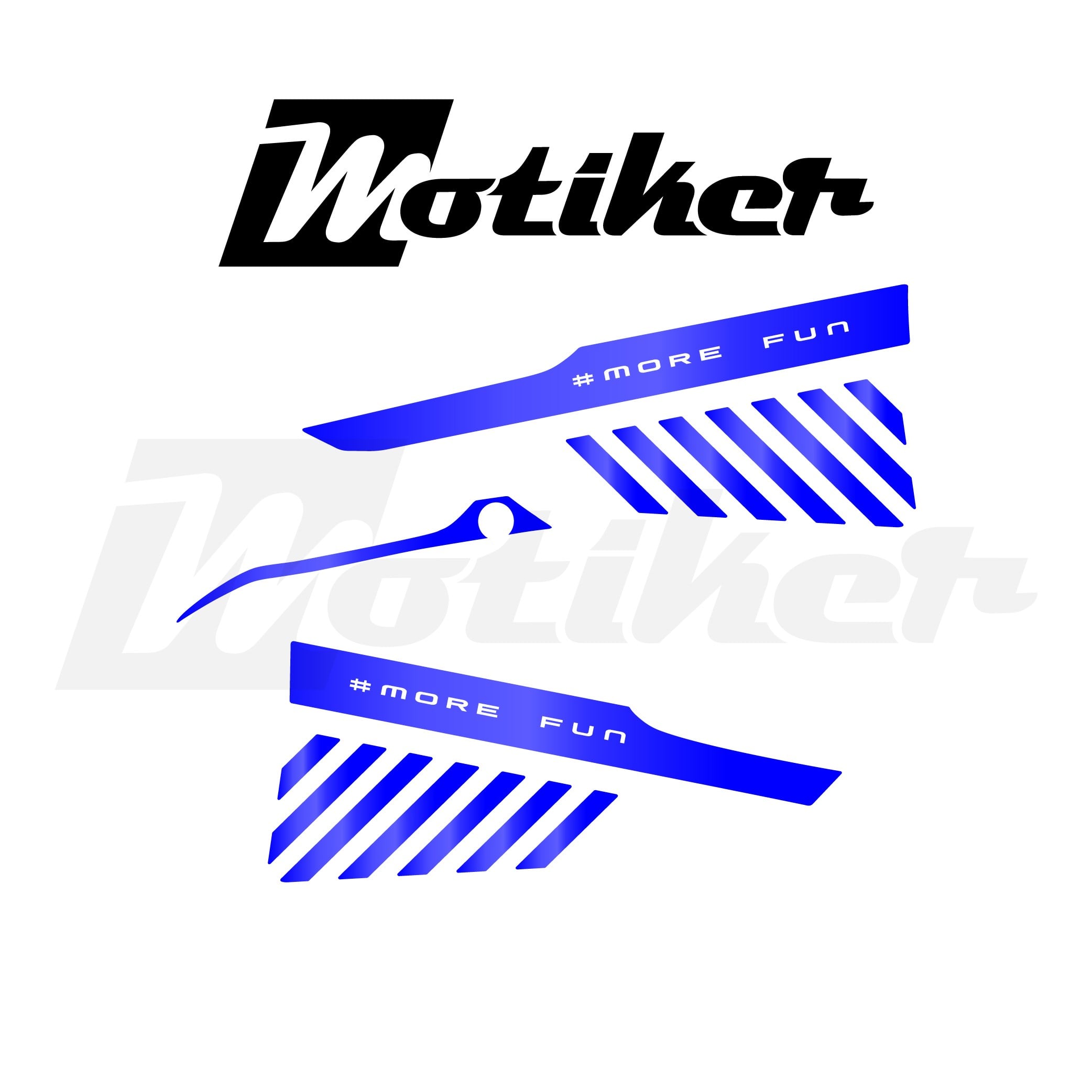 CF MOTO 450SR Mavi Reflektif SR Tasarımı Alt Sakal Sticker Etiket Modeli