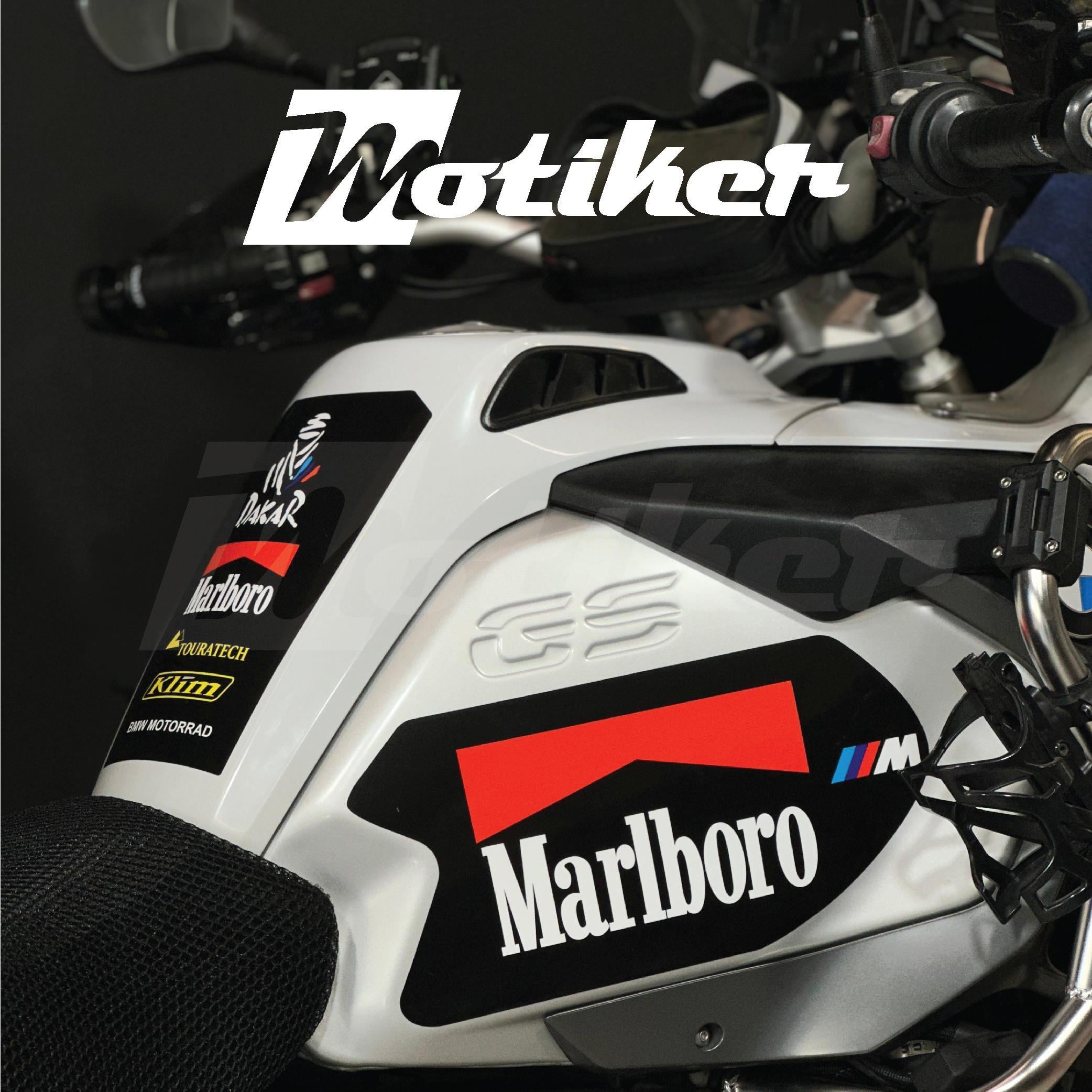 BMW R1200 Sağ Sol Yan Grenaj Ve Depo Marlboro Kabartmalı Damla Sticker 