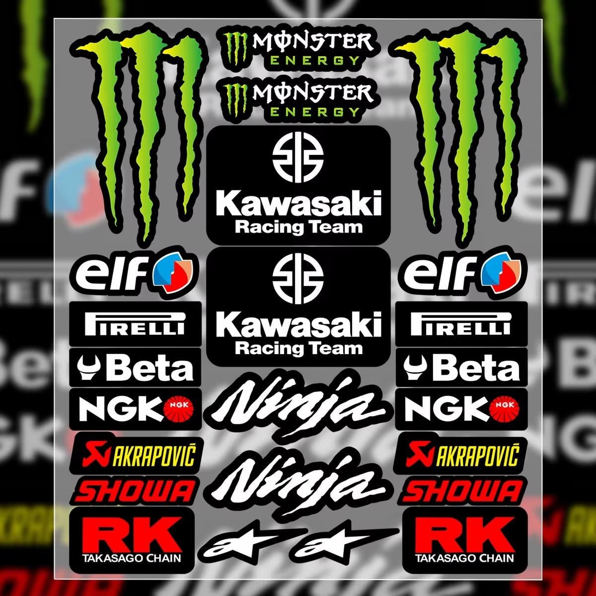 Kawasaki Toplu Sticker Etiket Paketi Tasarımı