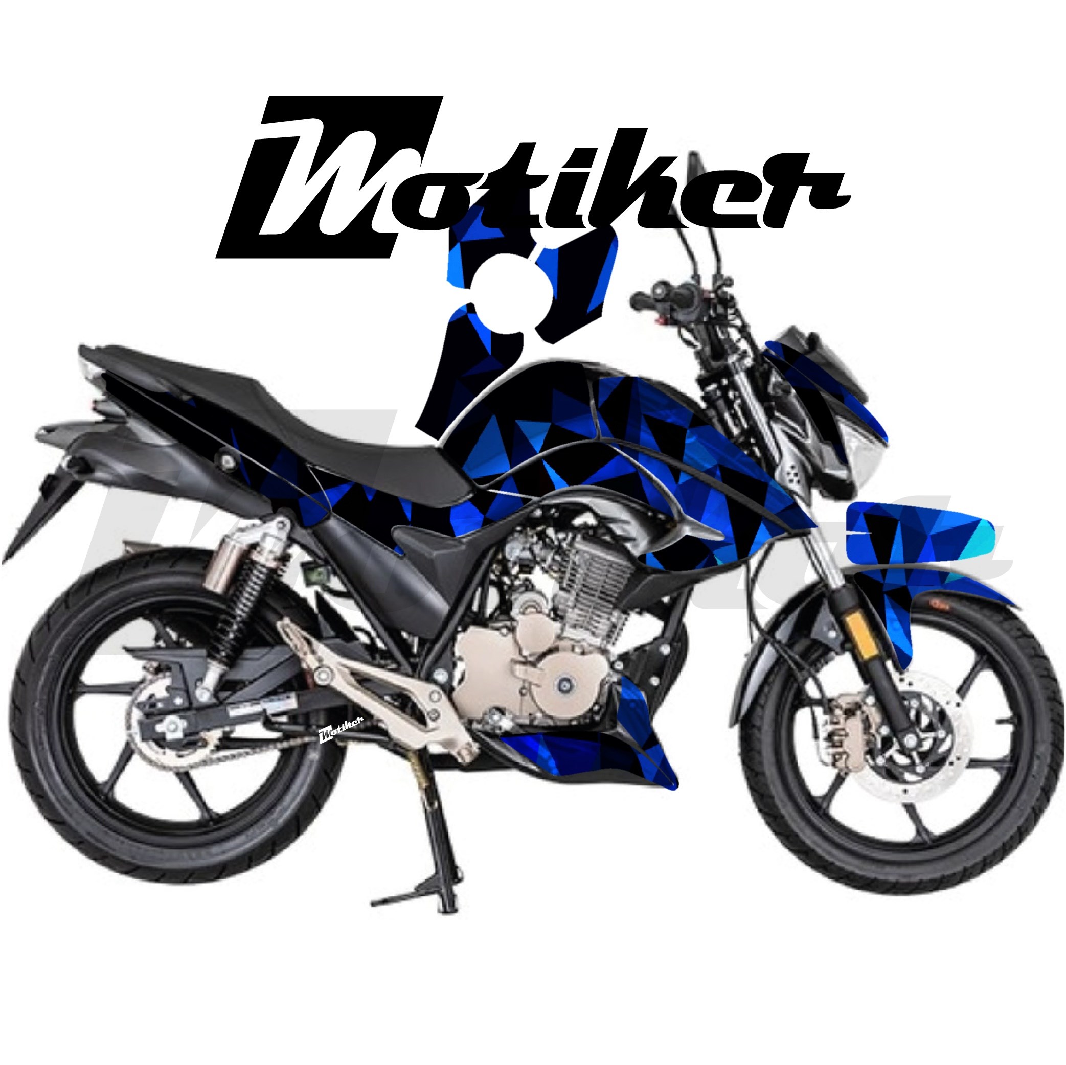 Mondial Drift L Parçalı Kaplama Sticker Etiket Modeli Poligon Desen 5 (MTK9366)