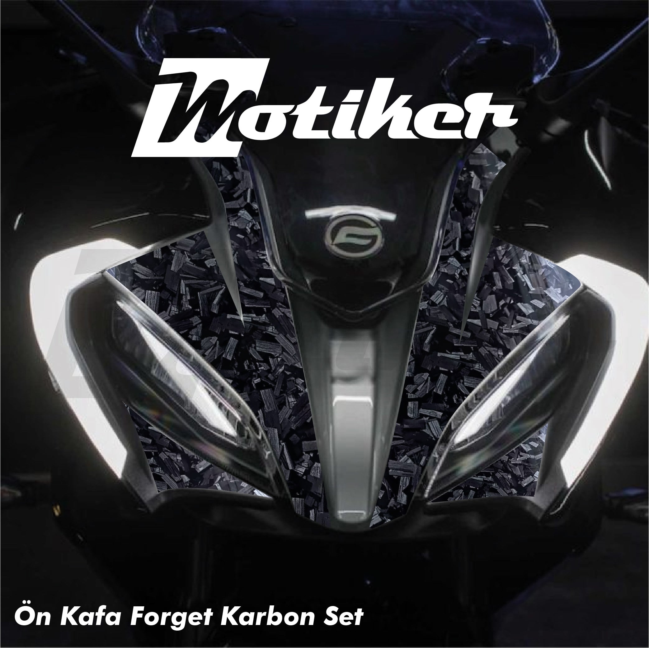 CFMOTO 250SR Ön Kafa Forget Karbon Tasarımı Sticker Etiket Modeli