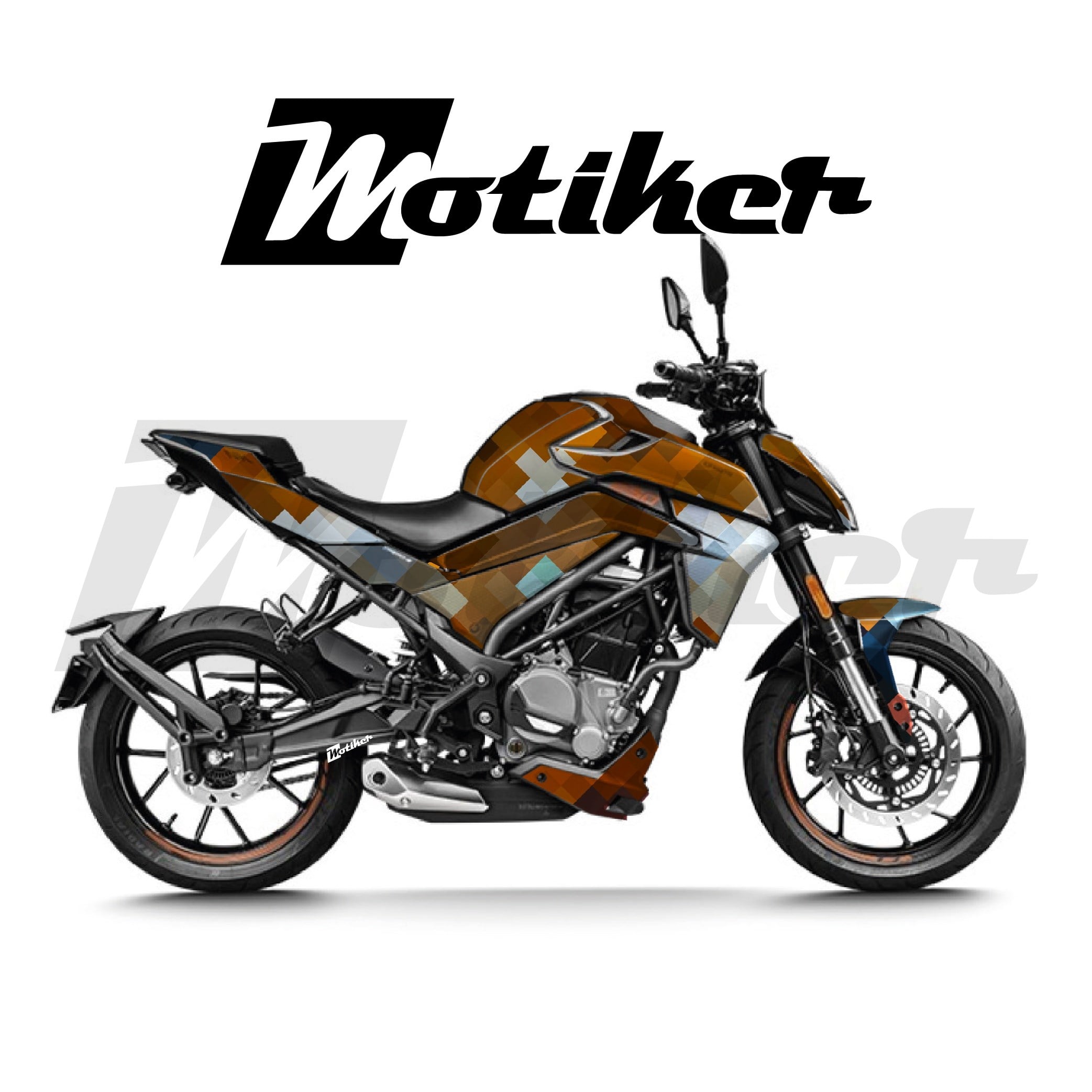 CFMOTO 250NK Parçalı Kaplama Sticker Etiket Modeli Piksel Mozaik Desen 25 (MTK9386)