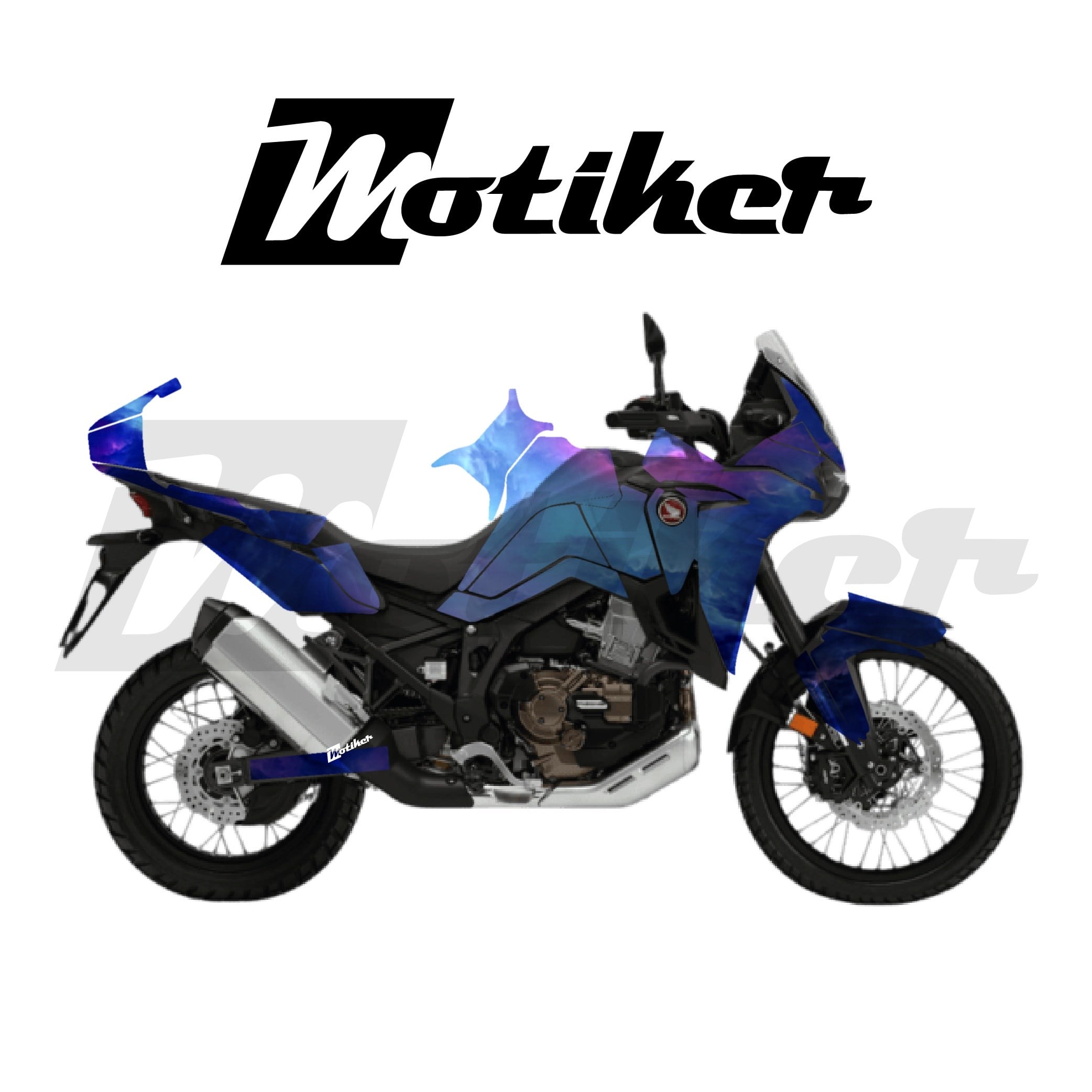 HONDA AFRICA TWIN CRF 1100 L 2020-2023 Parçalı Kaplama Sticker Etiket Modeli Bulutsu Desen 13 (MTK9374)