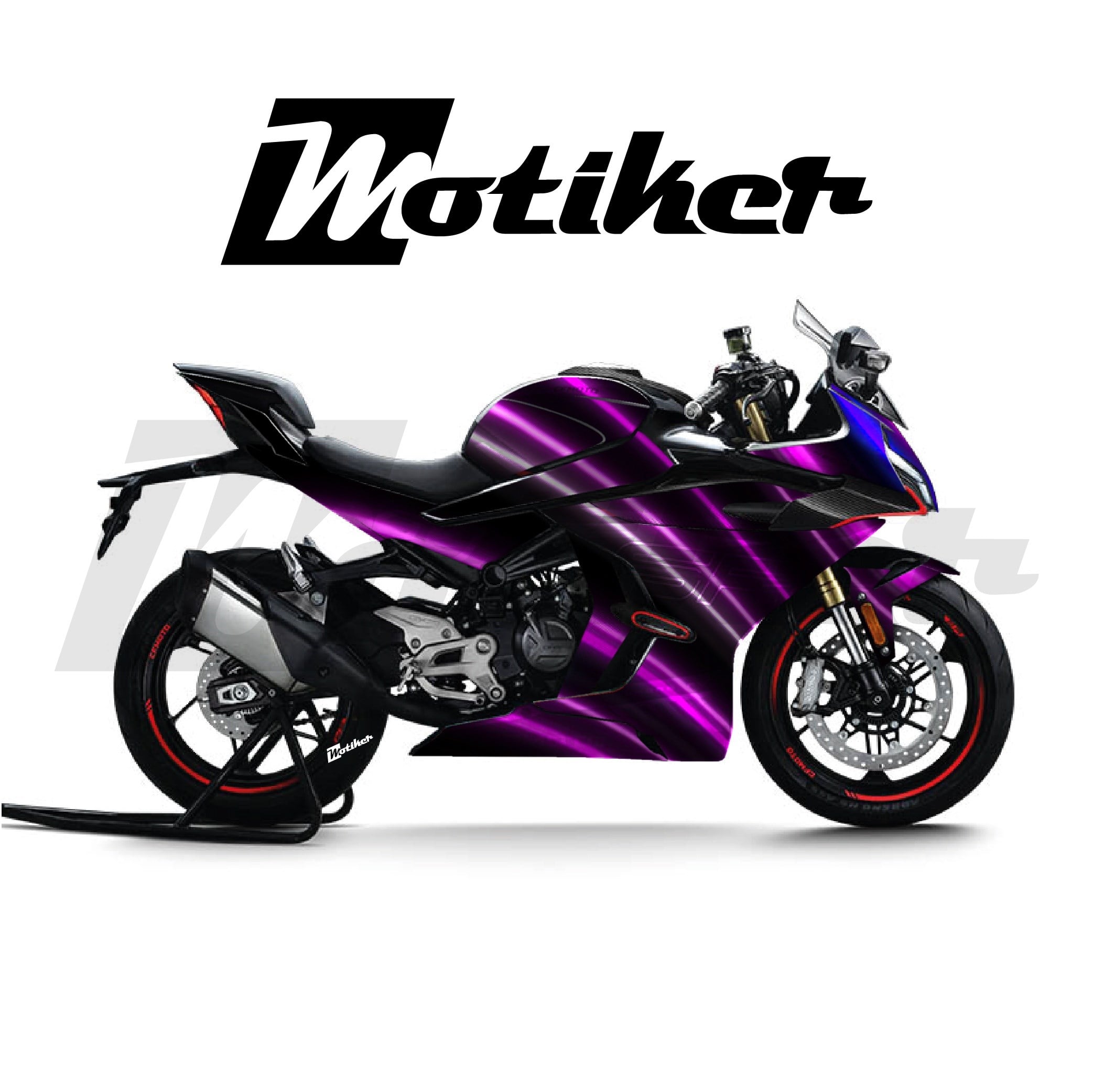 CF MOTO 450SR Parçalı Kaplama Sticker Etiket Modeli Işıklı Dalgalar Desen 24 (MTK9385)