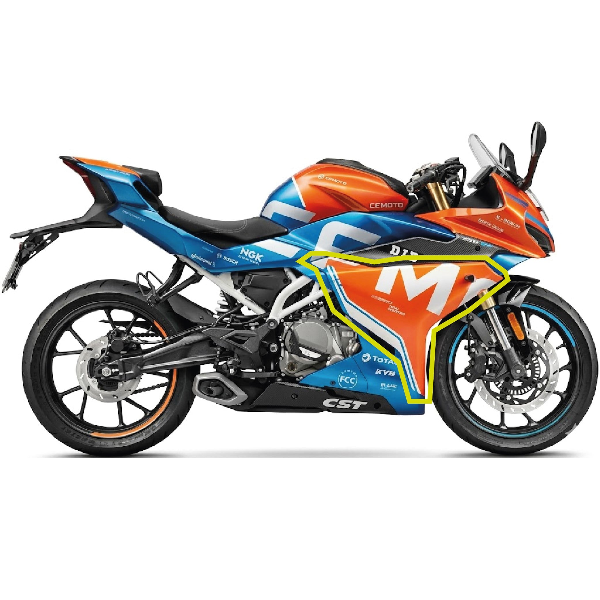 CFMOTO 250SR Sağ Grenaj Sticker Orijinal Tasarım Motosiklet Sticker Etiket Modeli