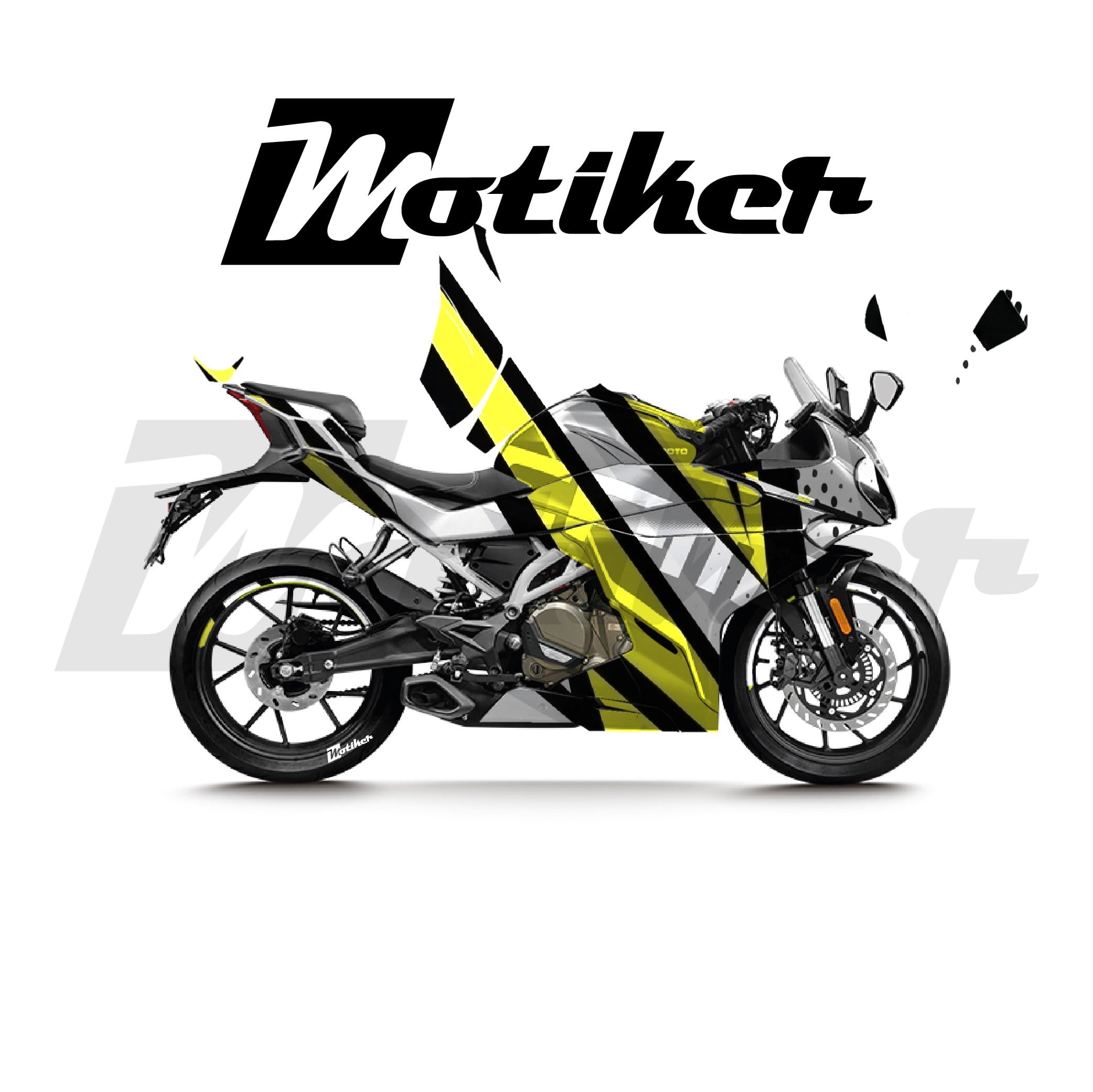 CFMOTO 250SR Parçalı Kaplama Sticker Etiket Modeli Spor Çizgiler Desen 4 (MTK9365)