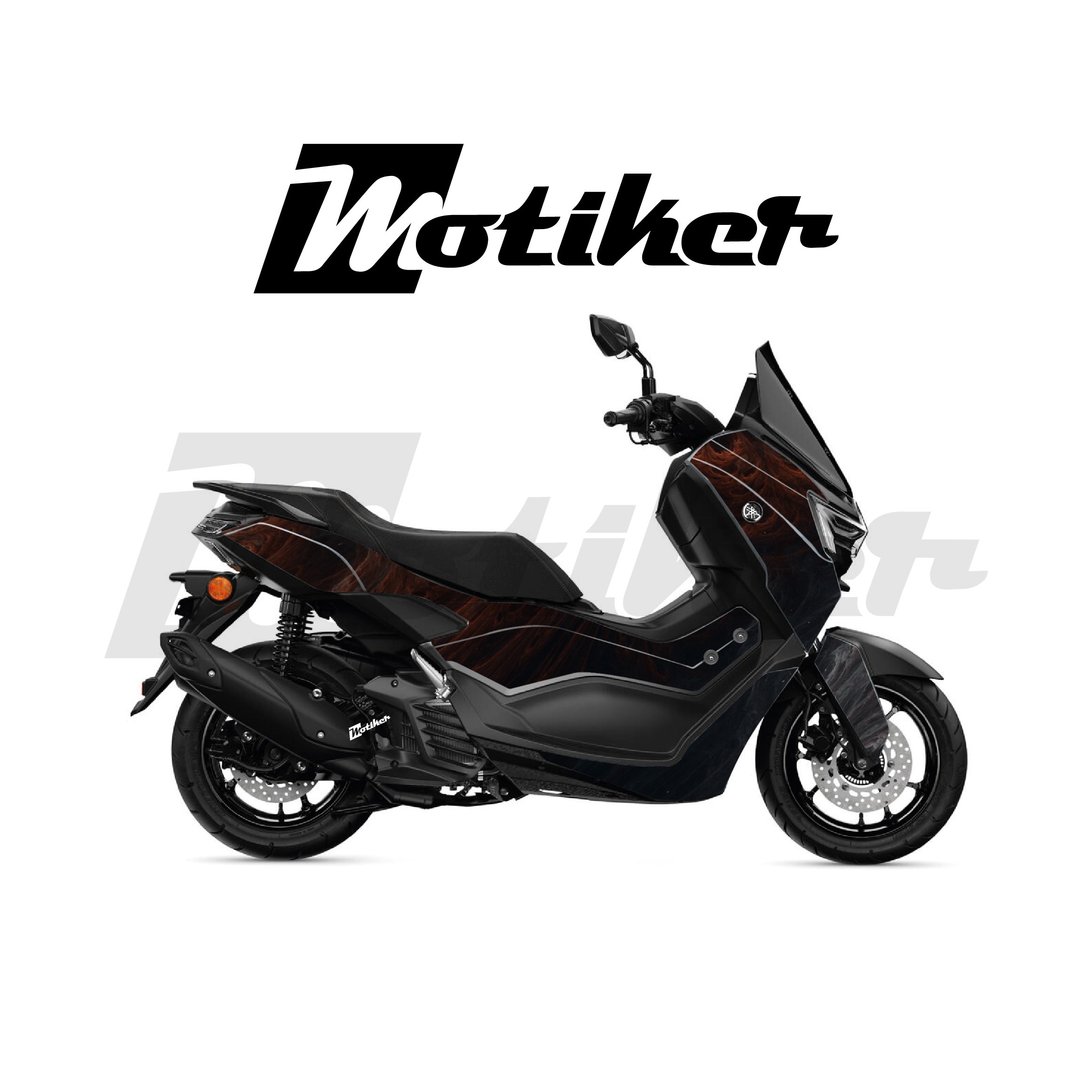 Yamaha NMAX 2025 Parçalı Kaplama Sticker Etiket Modeli Soyut Alev Desen 16 (MTK9377)