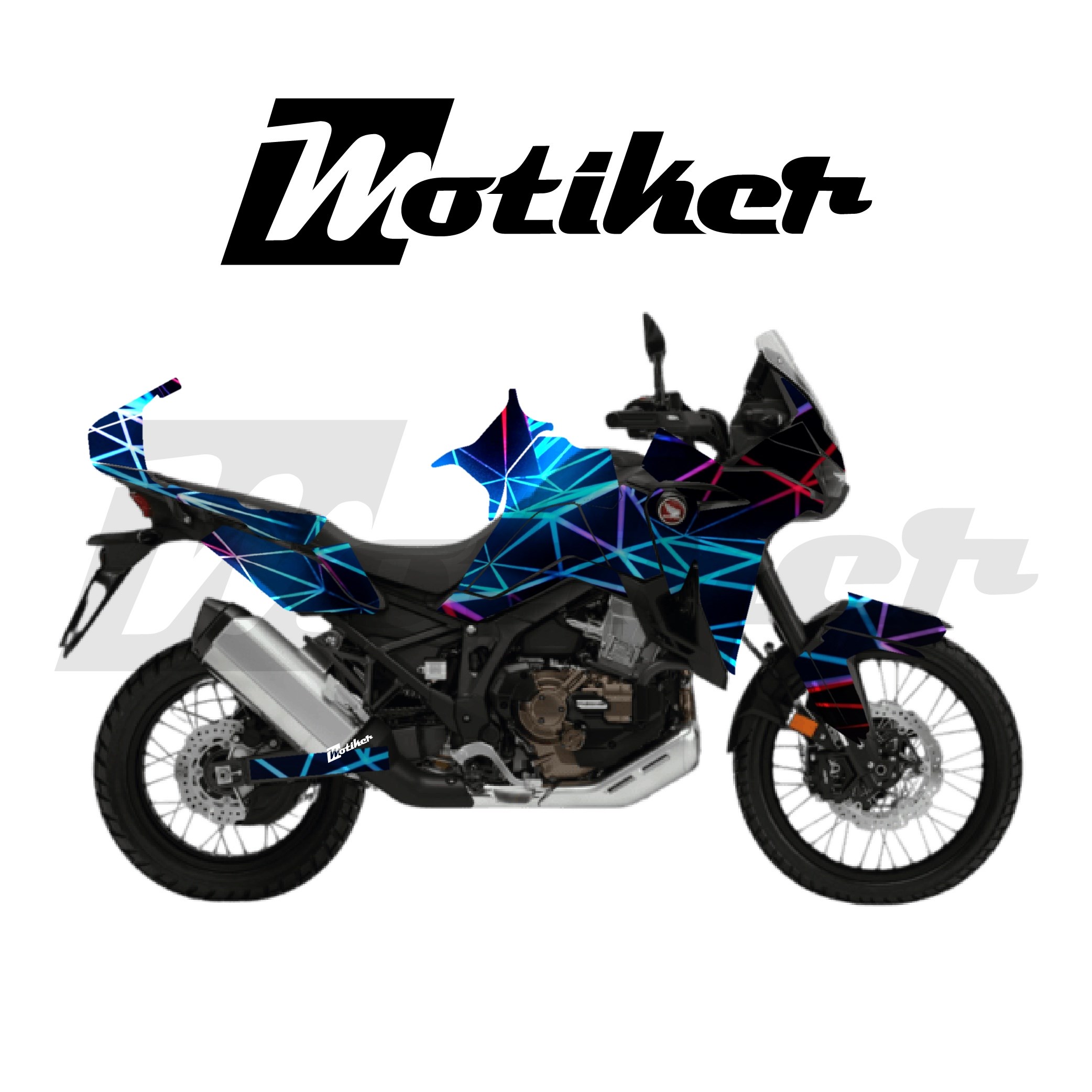 HONDA AFRICA TWIN CRF 1100 L 2020-2023 Parçalı Kaplama Sticker Etiket Modeli Prizma Desen 18 (MTK9379)