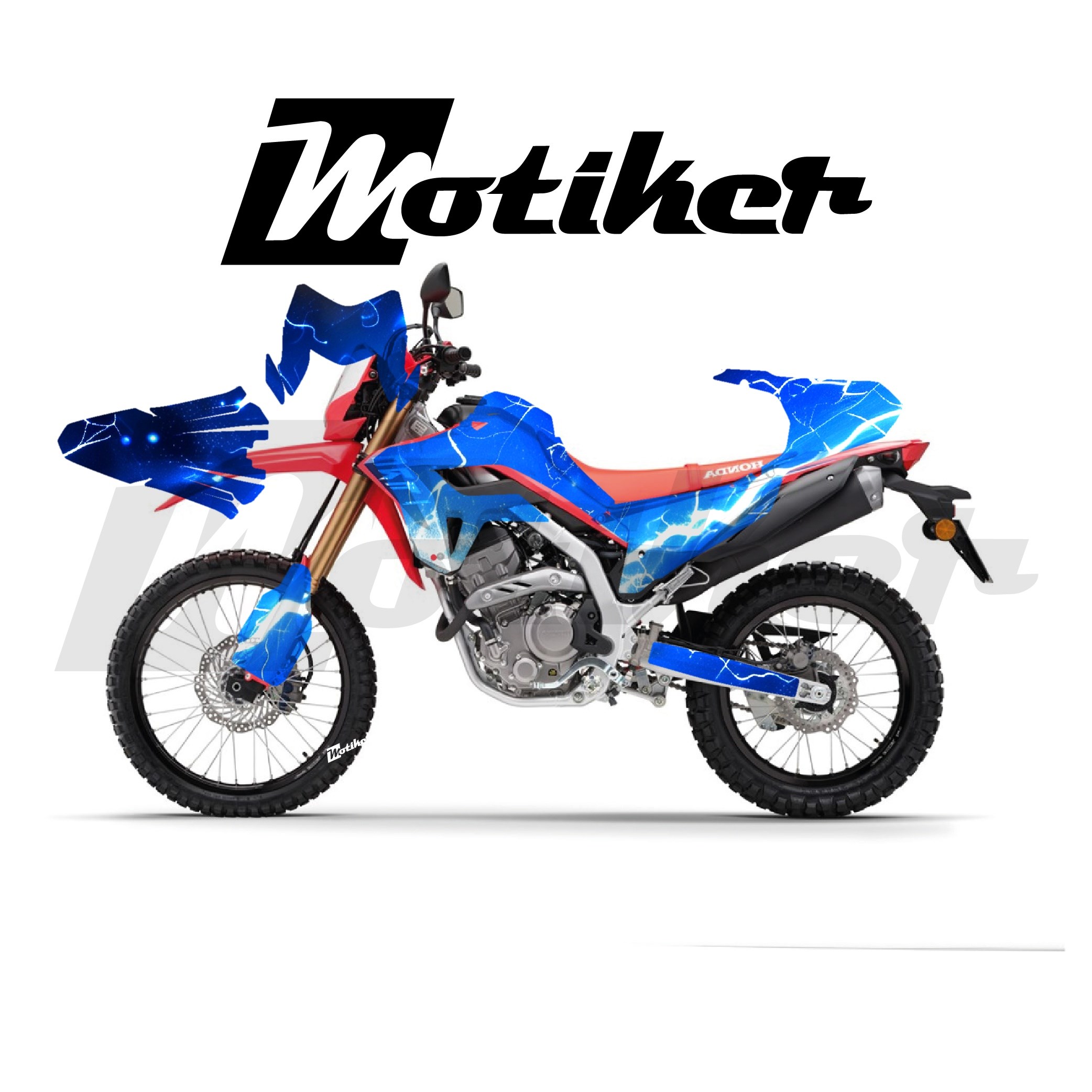 Honda CRF250L Parçalı Kaplama Sticker Etiket Modeli Yıldırım Desen 2 (MTK9363)