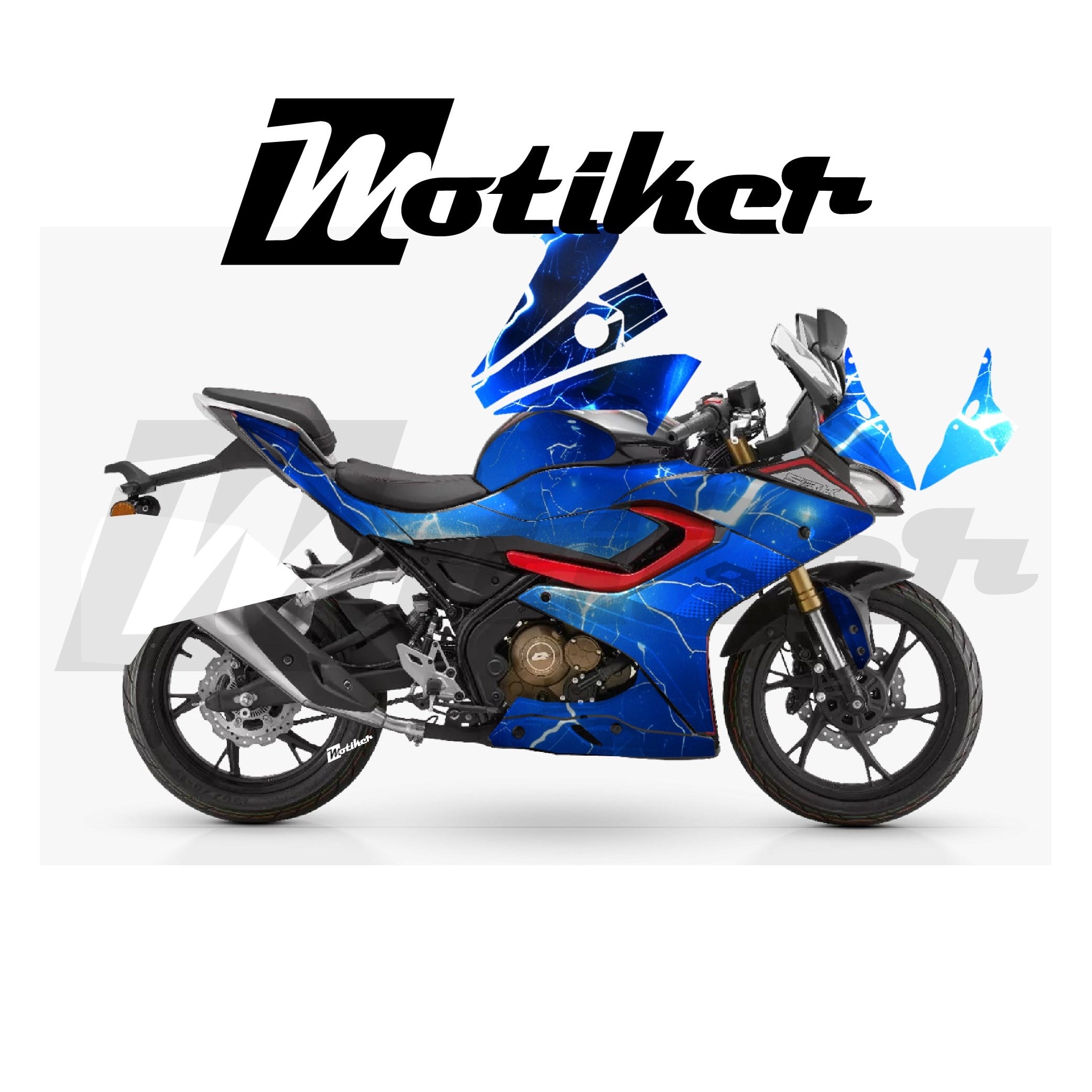 RKS SRK 125R Parçalı Kaplama Sticker Etiket Modeli Yıldırım Desen 2 (MTK9363)