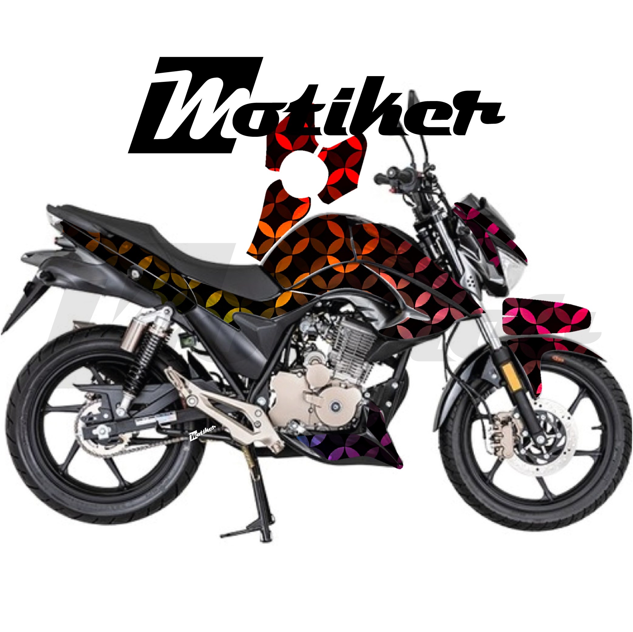 Mondial Drift L Parçalı Kaplama Sticker Etiket Modeli Renkli Mozaik Desen 11 (MTK9372)