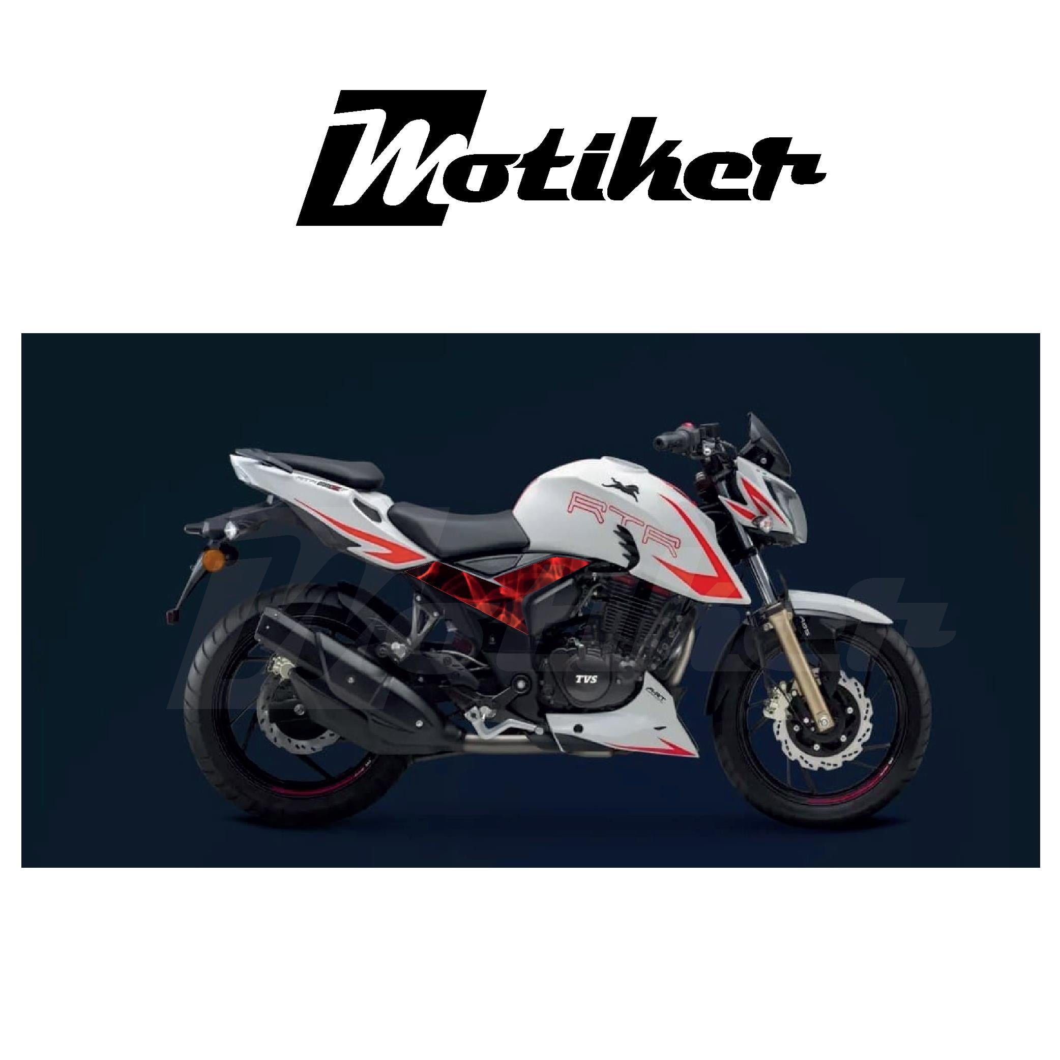 TVS RTR 200 Orta Şase Kırmızı Duman Tasarım Sticker Etiket Modeli