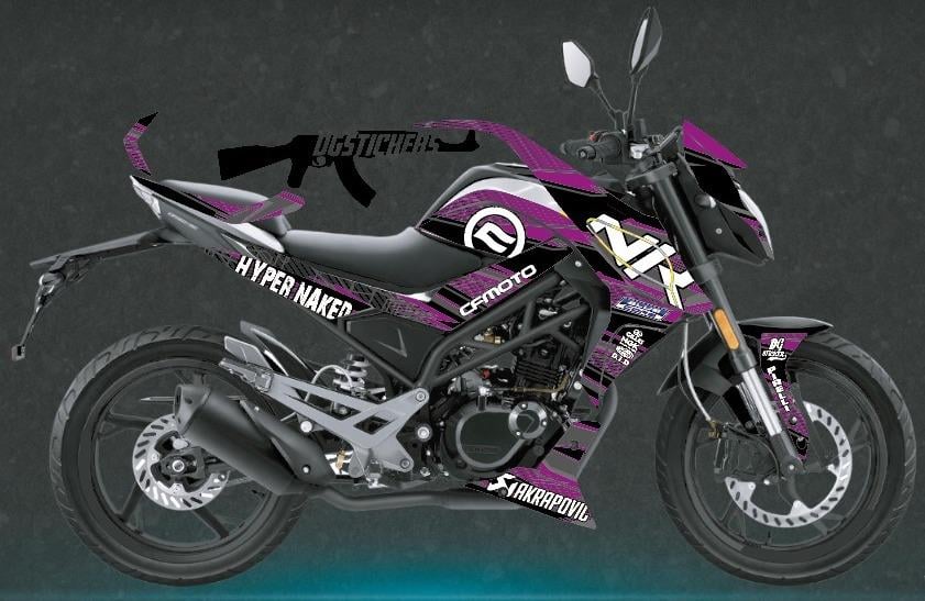 CFMOTO NK150 Mor Hyper Tasarım Sticker Etiket Modeli