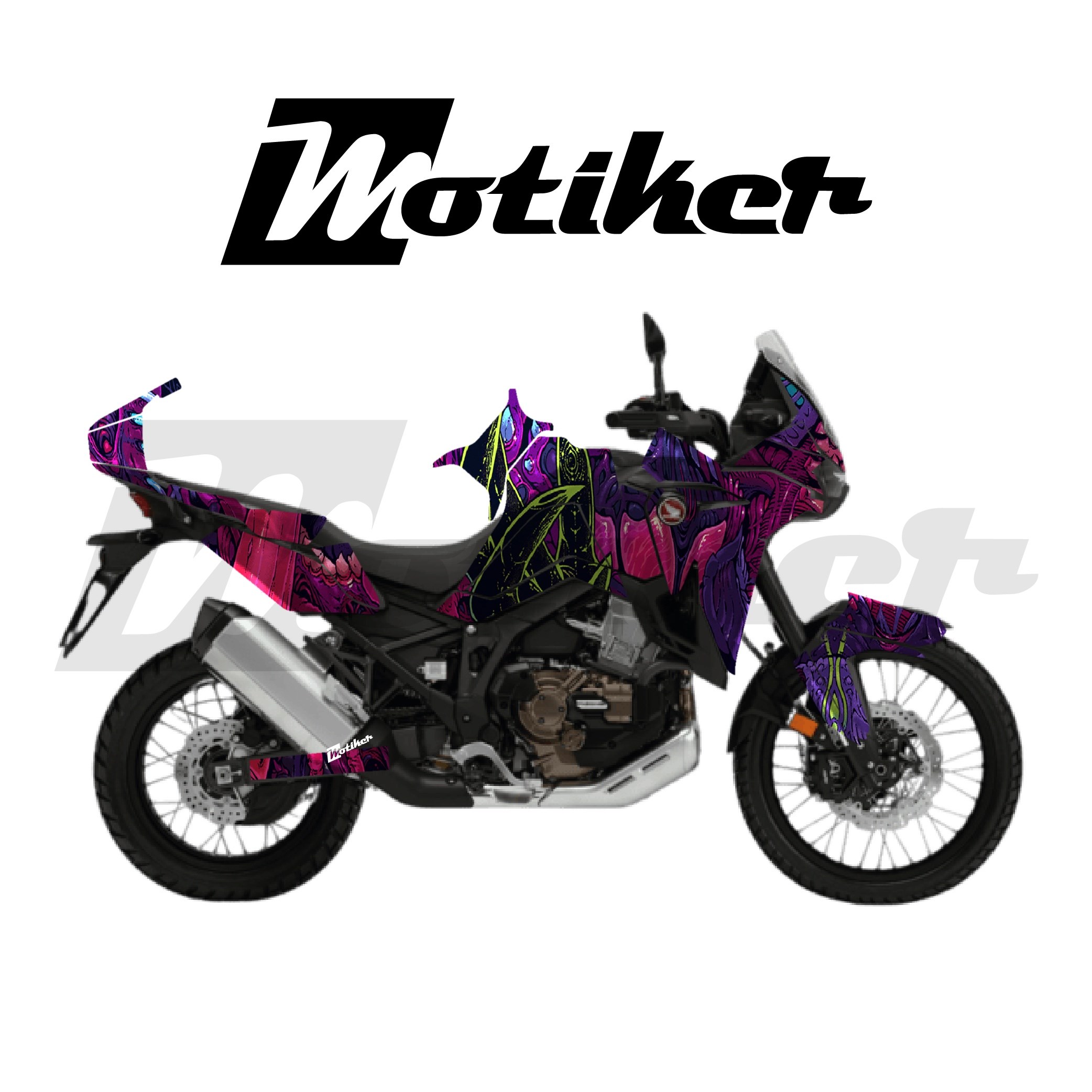 HONDA AFRICA TWIN CRF 1100 L 2020-2023 Parçalı Kaplama Sticker Etiket Modeli Yaratık Desen 8 (MTK9369)