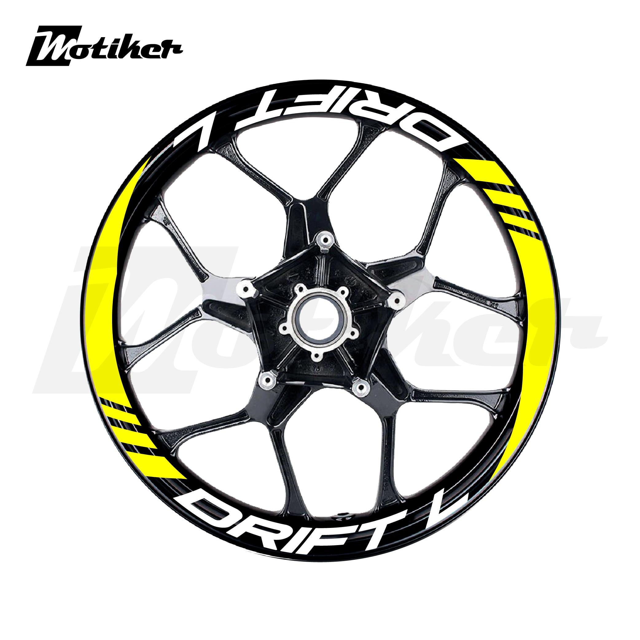 Mondial Drift L Geniş Jant Sticker Modeli 16'lı Sarı Beyaz