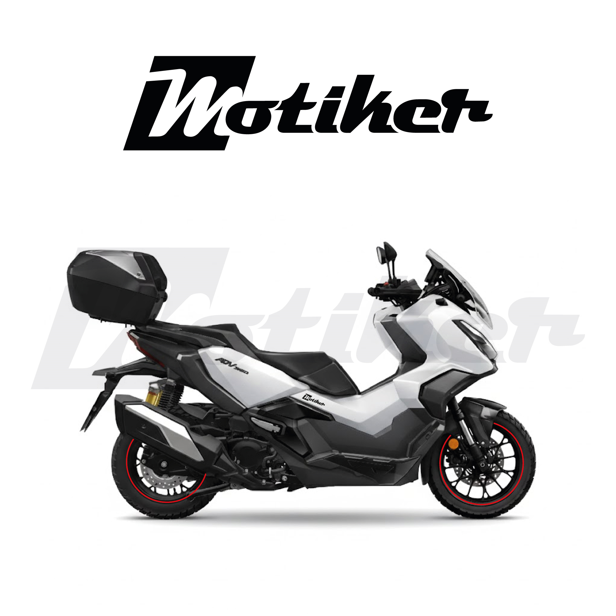 Honda ADV 350 Kırmızı Jant Sticker Tasarımı Detay Modeli