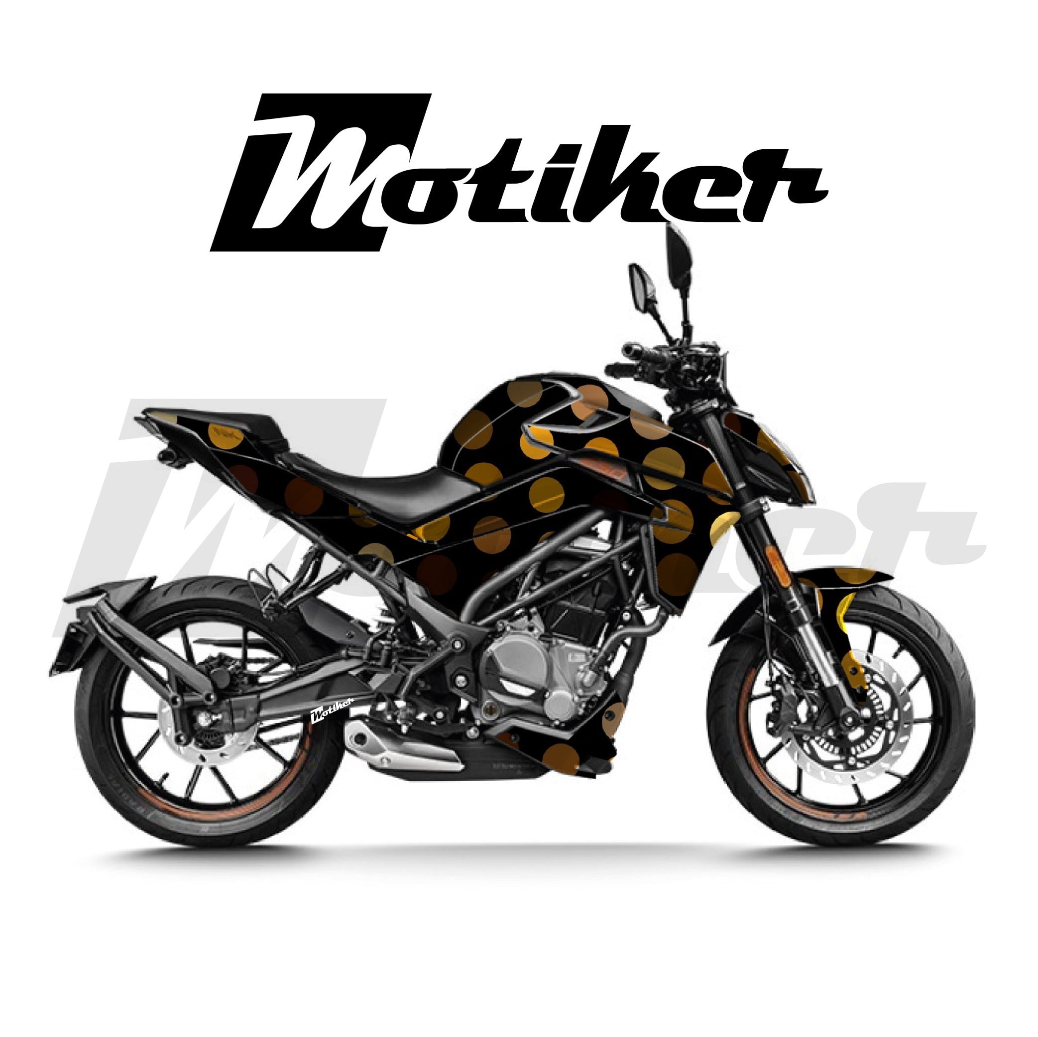 CFMOTO 250NK Parçalı Kaplama Sticker Etiket Modeli Altın Noktalar Desen 15 (MTK9376)