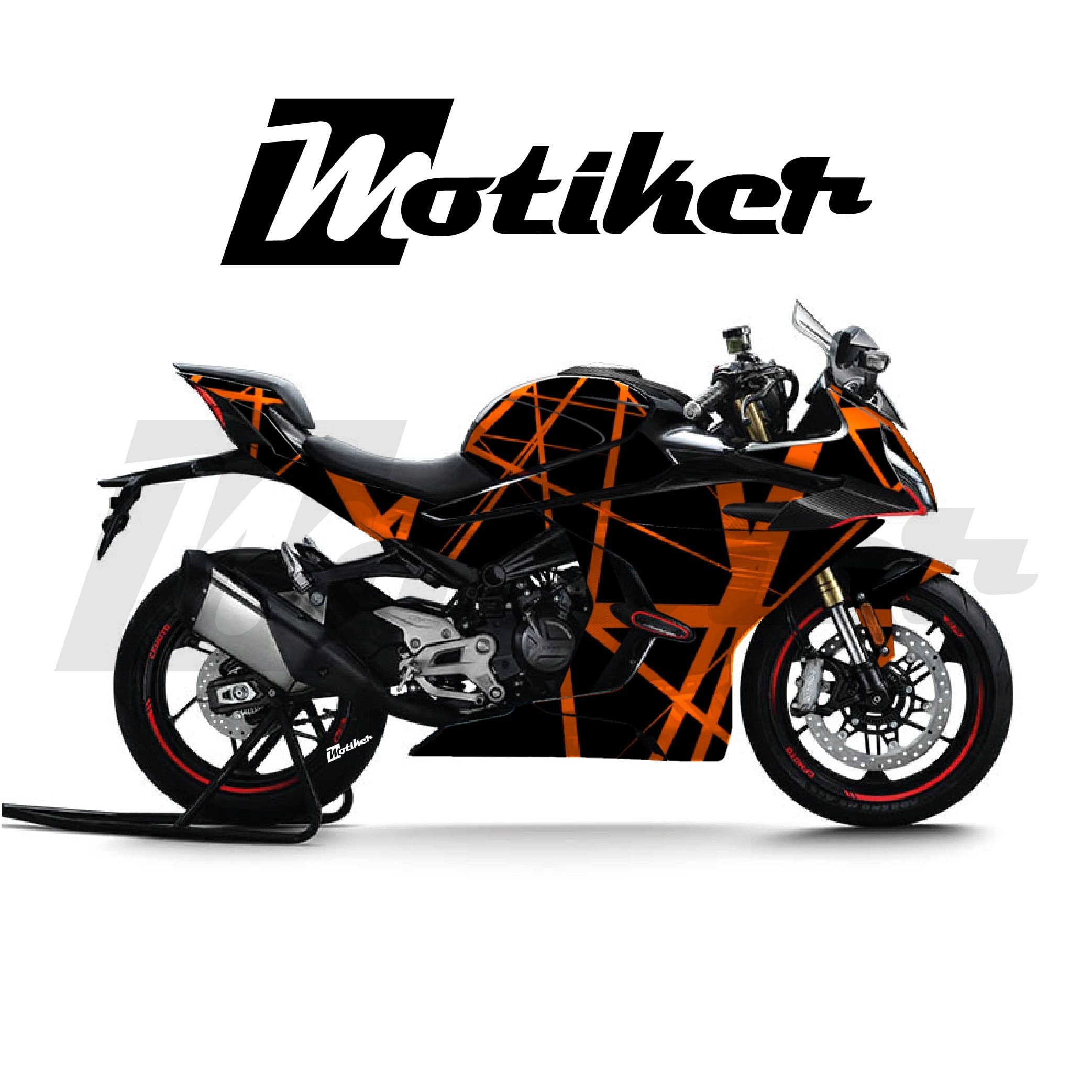 CF MOTO 450SR Parçalı Kaplama Sticker Etiket Modeli Geometrik Ağ Desen 1 (MTK9362)