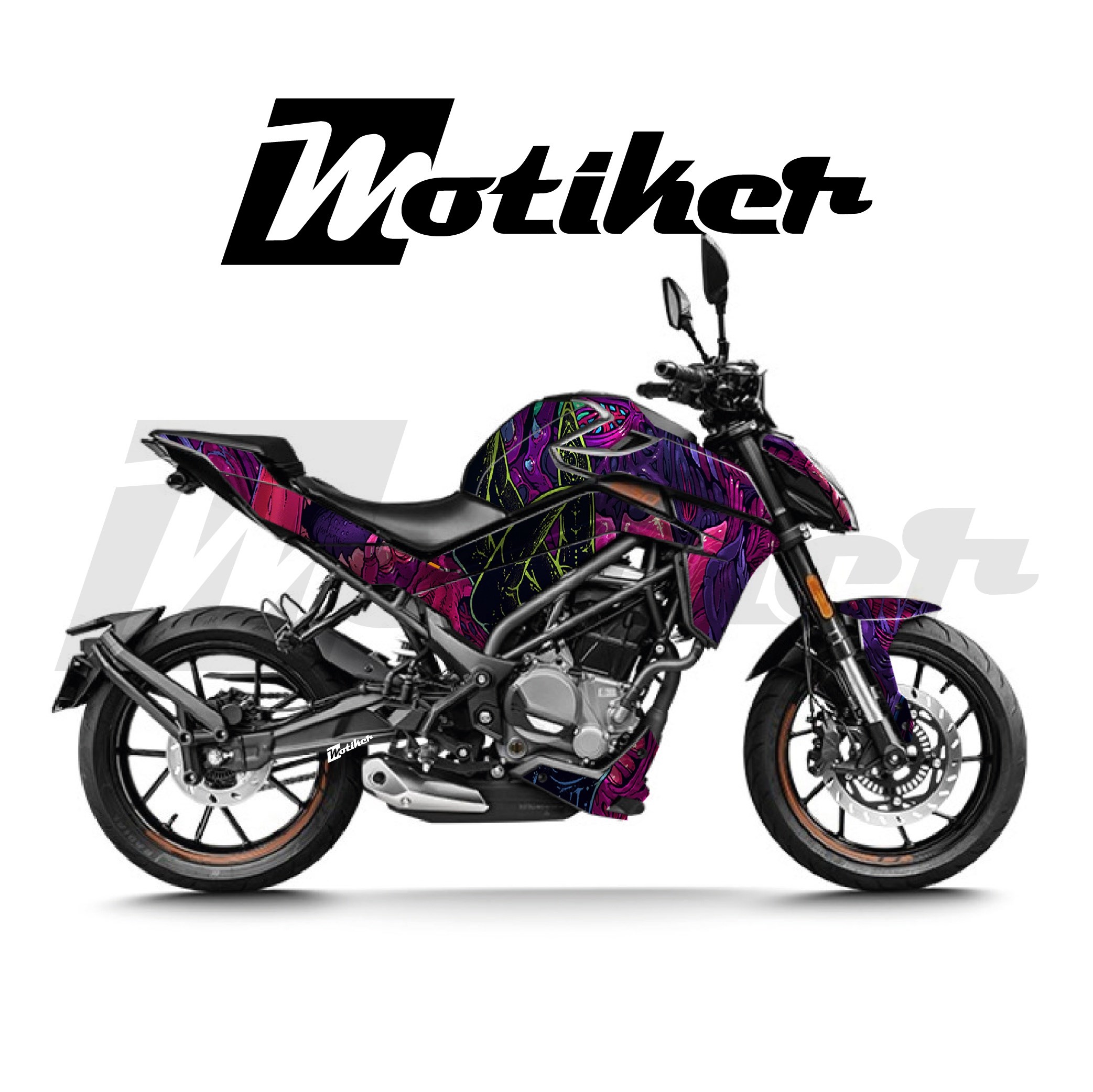 CFMOTO 250NK Parçalı Kaplama Sticker Etiket Modeli Yaratık Desen 8 (MTK9369)