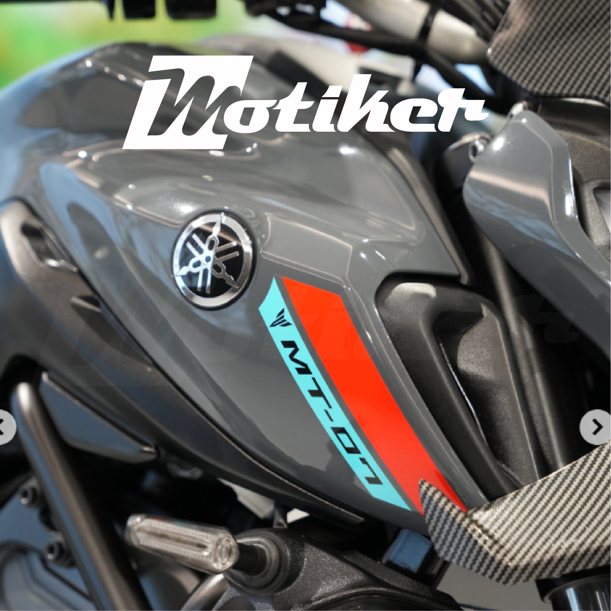 Yamaha MT-07 Depo Yanı Sticker Etiket Modeli Kırmızı Turkuaz