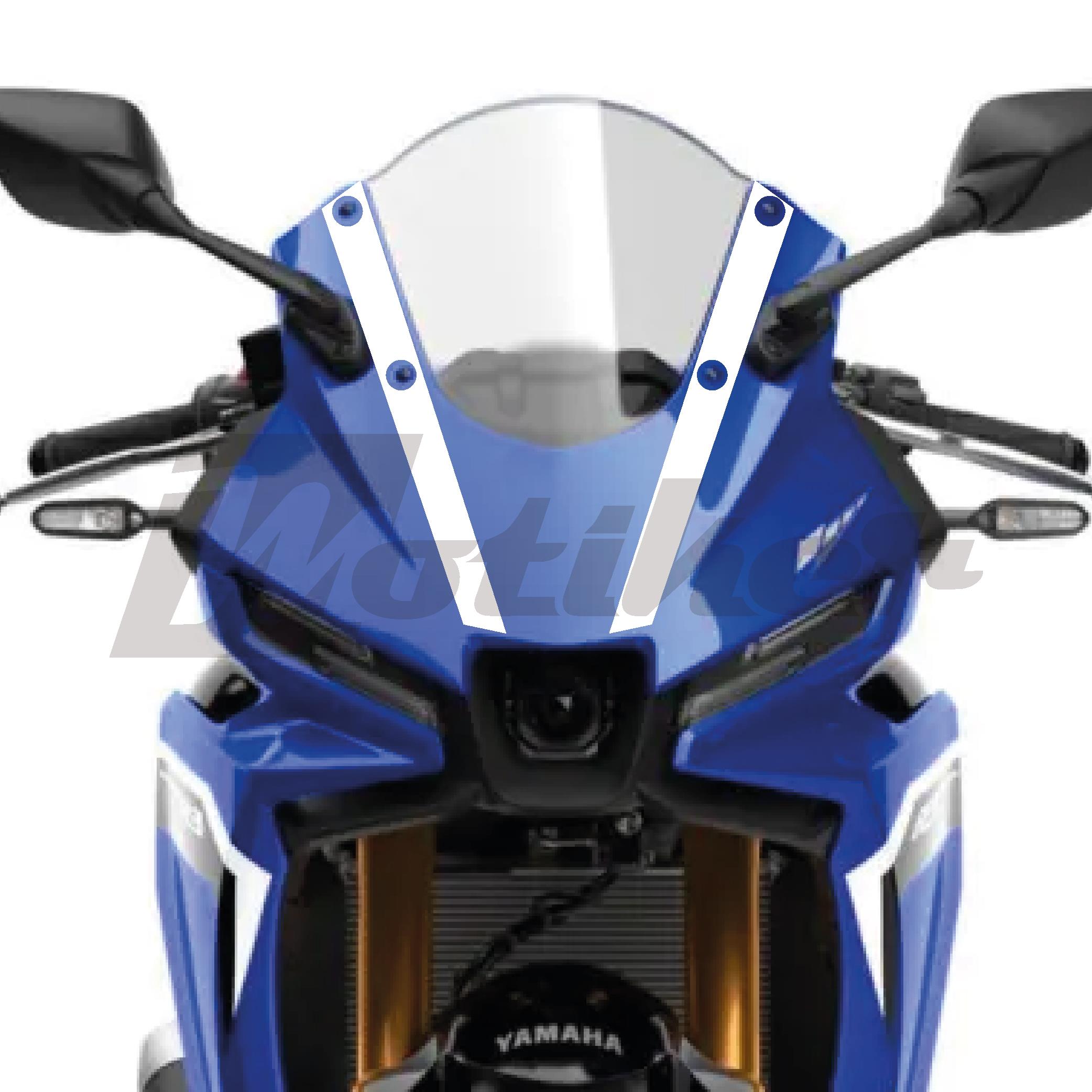 Yamaha YZF-R25 2025 Model Ön Kafa Stıcker Etiket Model 4 Beyaz