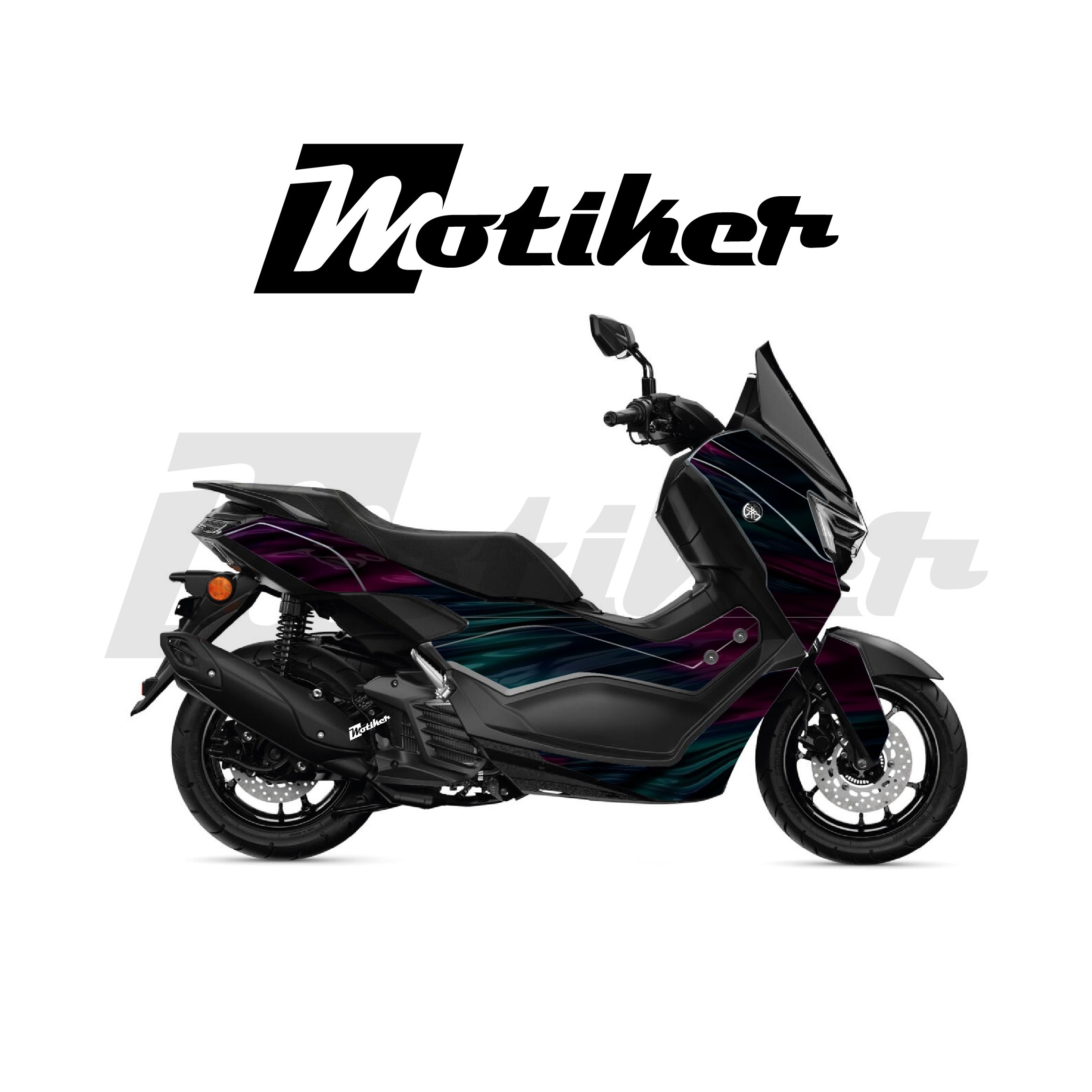 Yamaha NMAX 2025 Parçalı Kaplama Sticker Etiket Modeli Sıvı Metal Desen 14 (MTK9375)