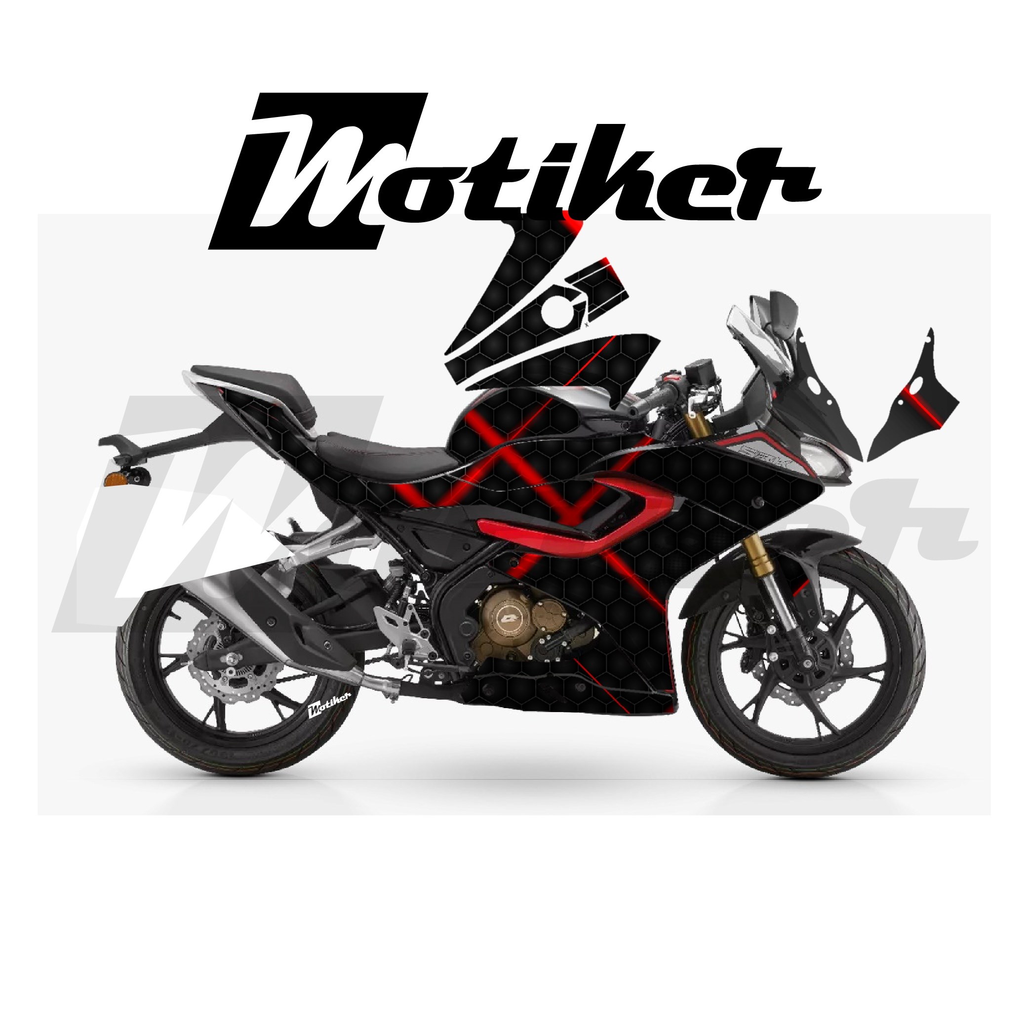 RKS SRK 125R Parçalı Kaplama Sticker Etiket Modeli Karbon Lazer Desen 17 (MTK9378)