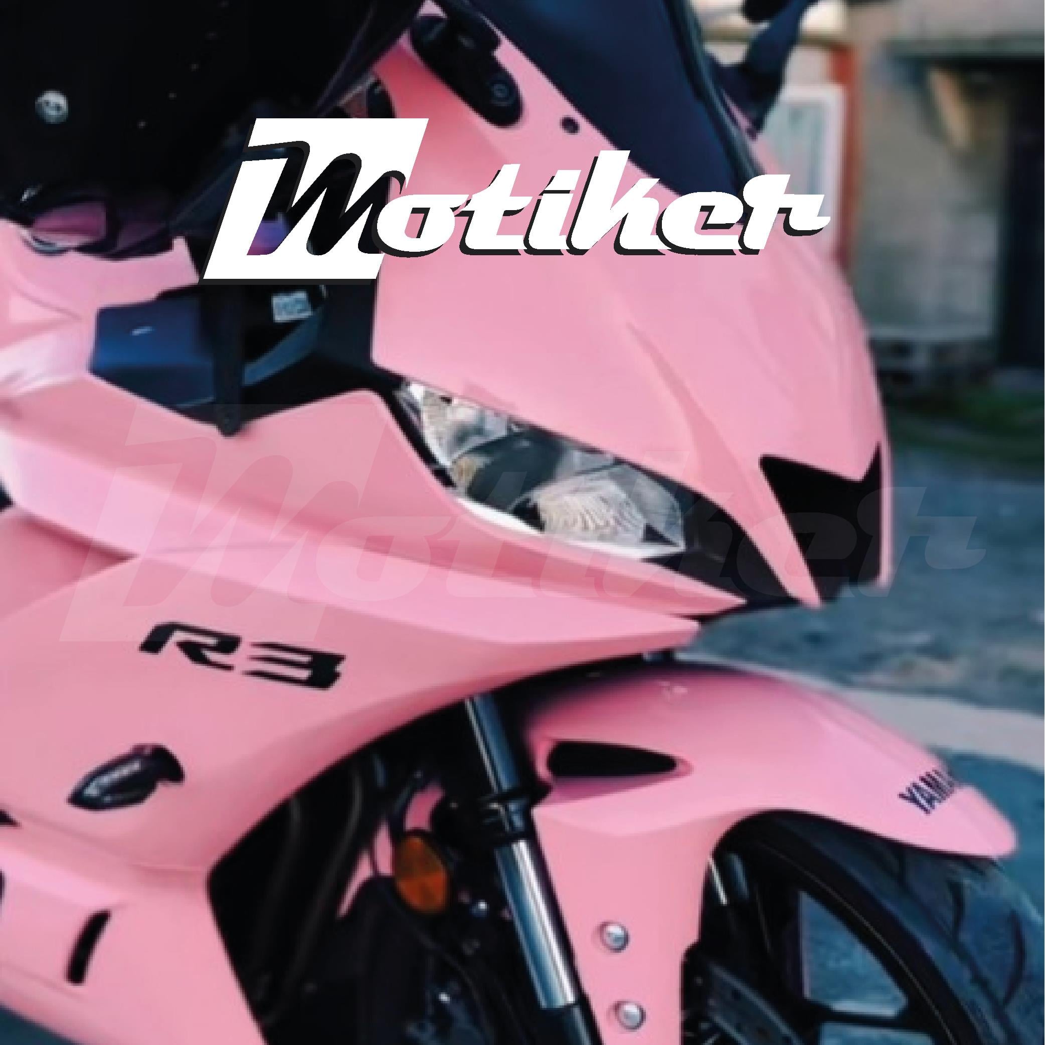 Yamaha YZF-R3 Pembe Kaplama Motosiklet Kaplama Folyosu Modeli