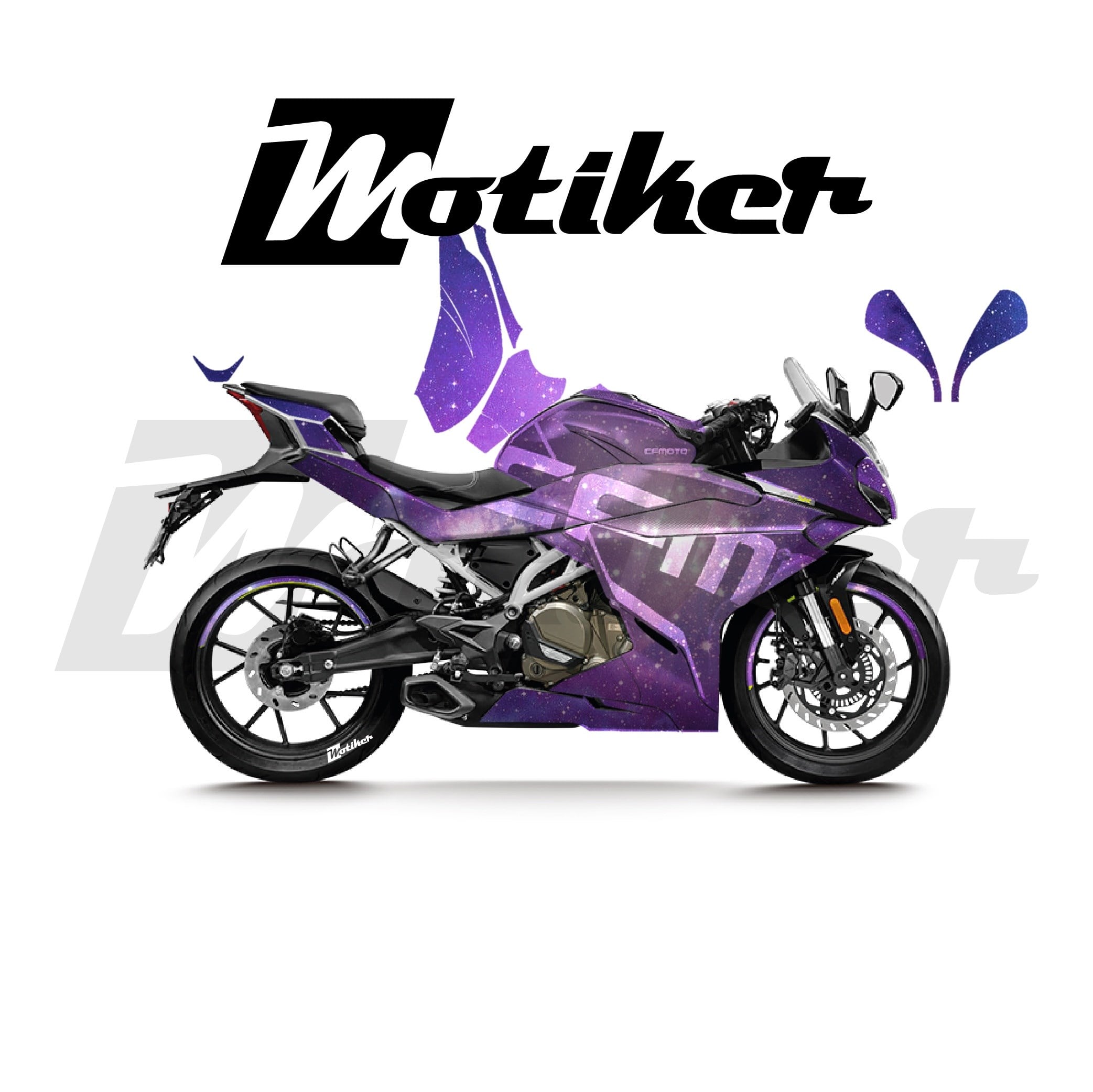 CFMOTO 250SR Parçalı Kaplama Sticker Etiket Modeli Galaksi Desen 3 (MTK9364)
