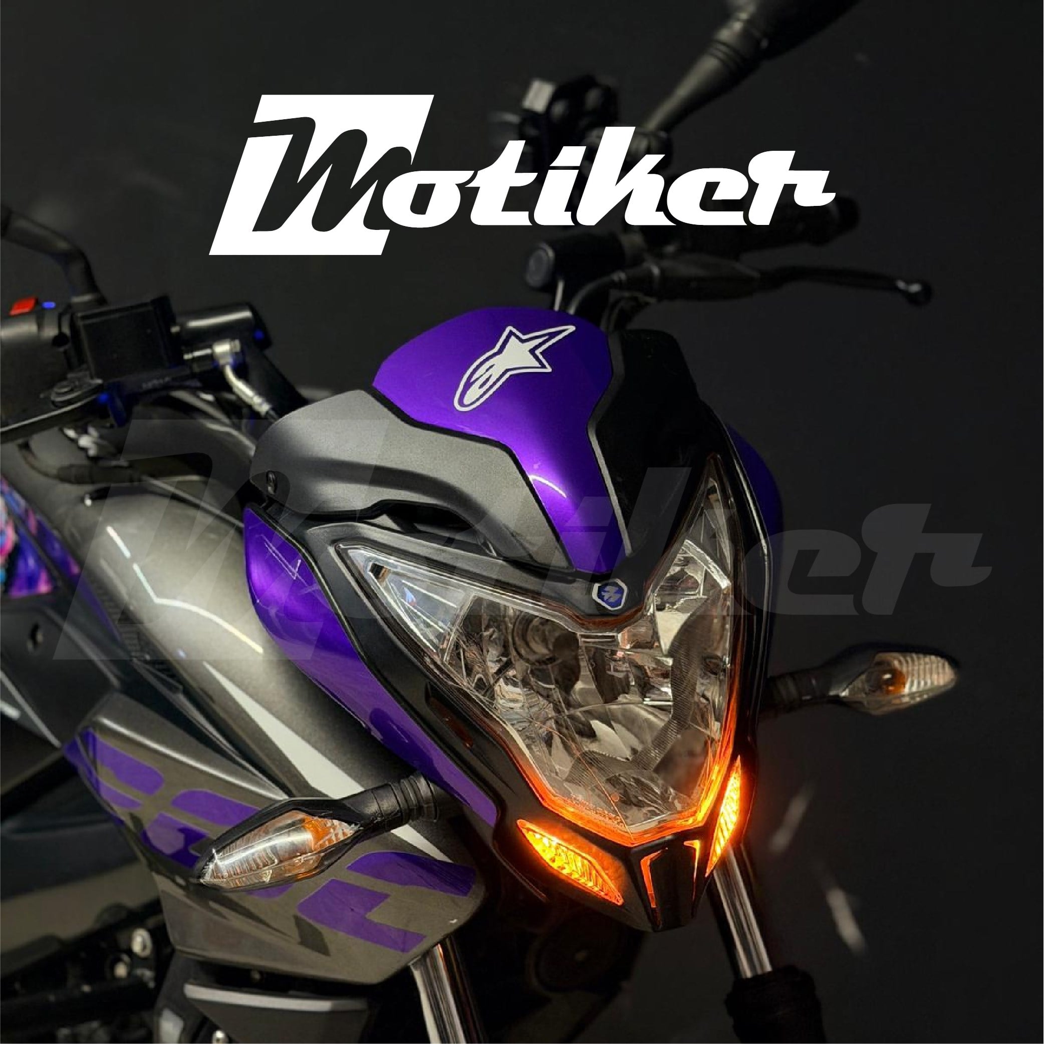 Bajaj Pulsar NS200 Mor Detay Tasarım Sticker Ettiket Modeli