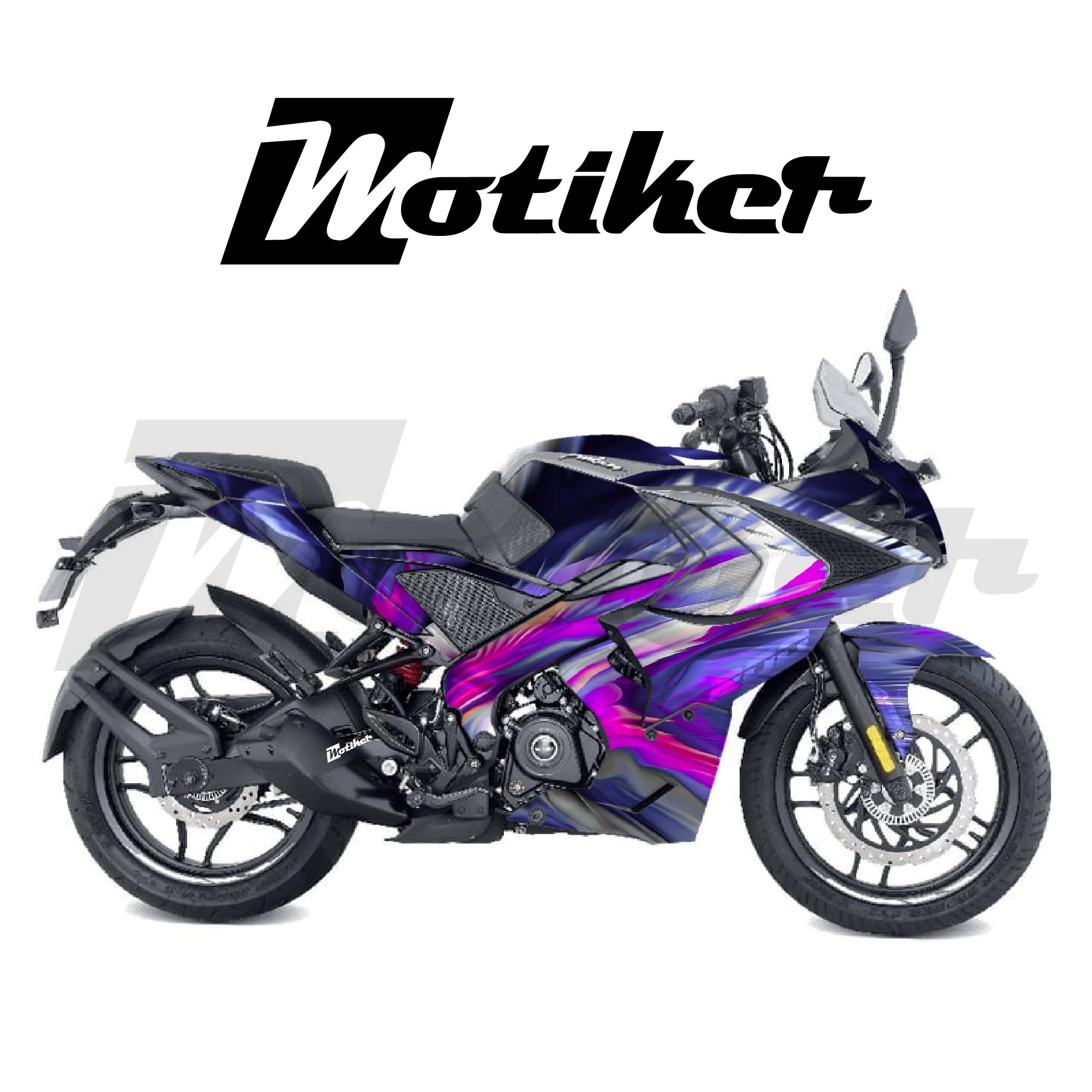 Bajaj RS200 Parçalı Kaplama Sticker Etiket Modeli Soyut Tüy Desen 12 (MTK9373)