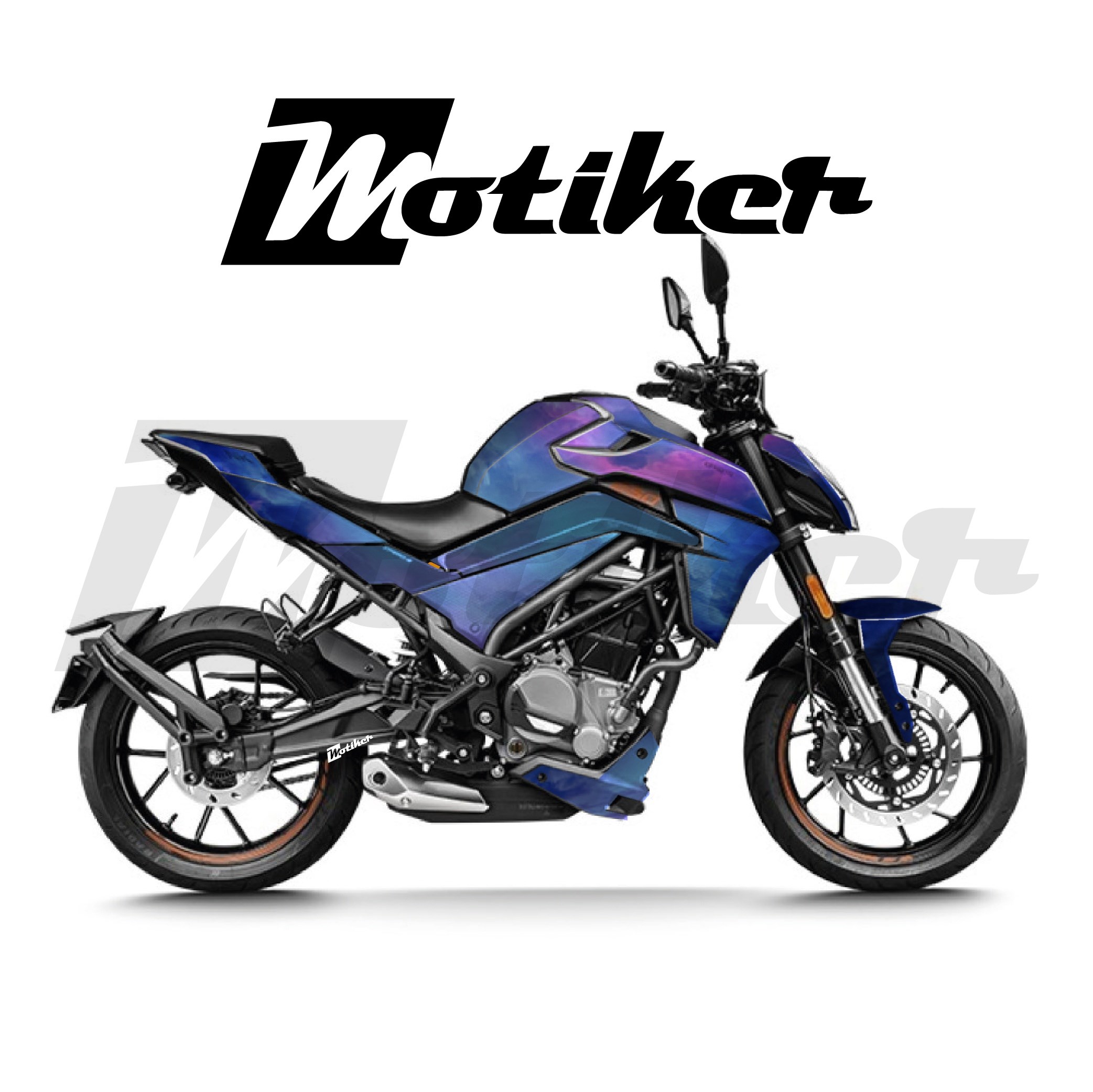 CFMOTO 250NK Parçalı Kaplama Sticker Etiket Modeli Bulutsu Desen 13 (MTK9374)