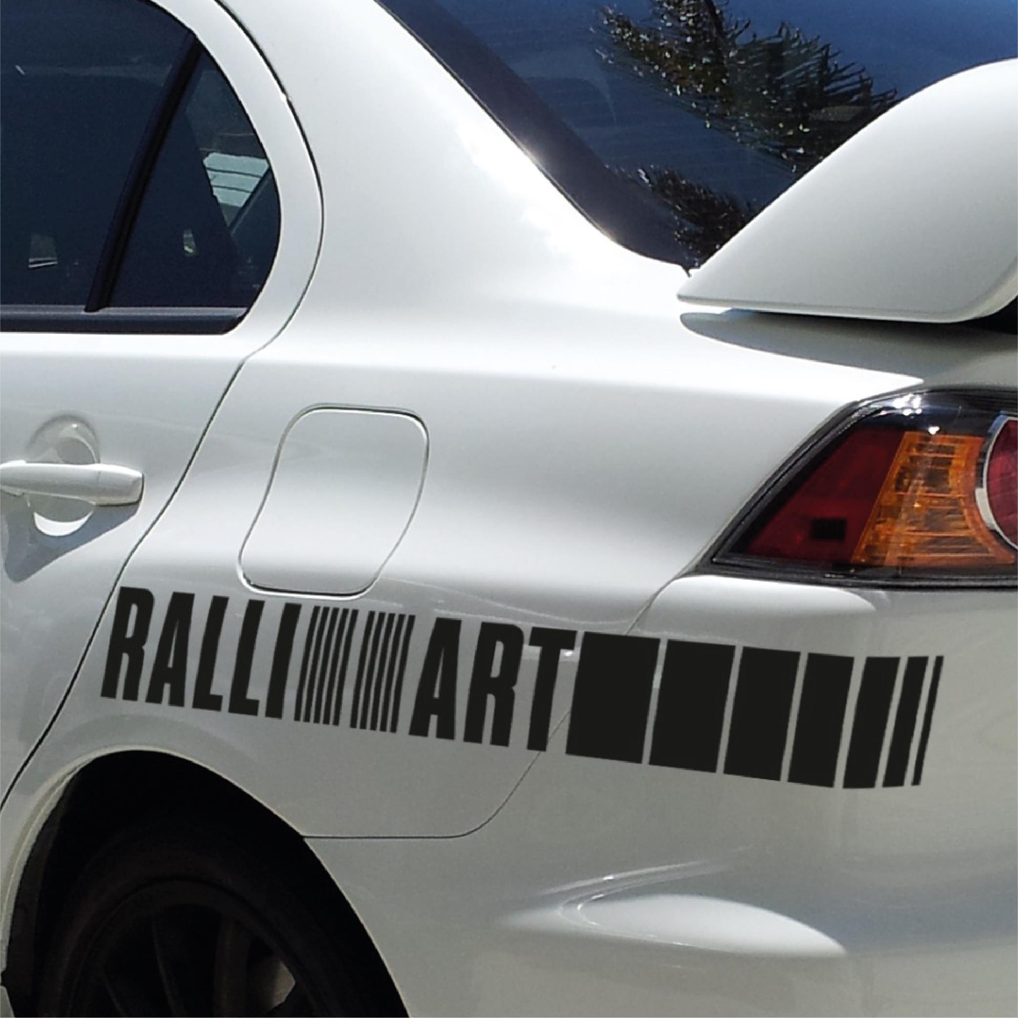 Mitsubishi Evo Yan Kapı İnce Şerit Detaylı Sticker Etiket Modeli