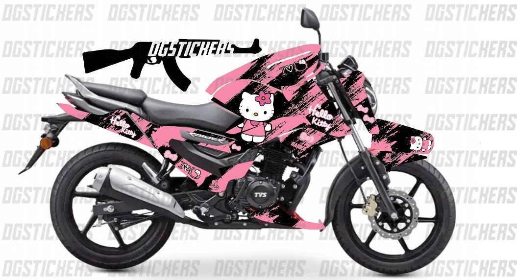TVS Raider 125 Hello Kitty Tasarım Sticker Etiket Modeli