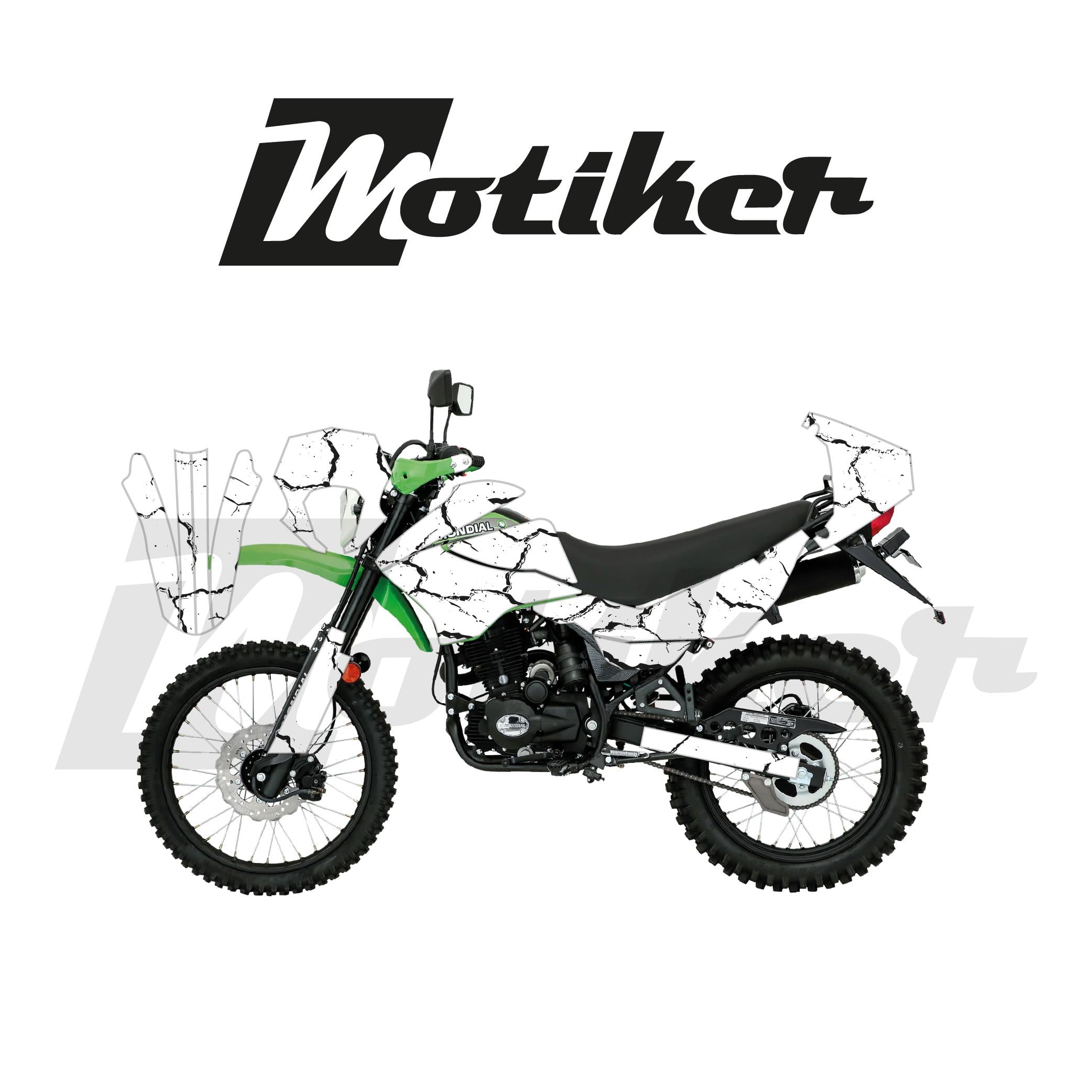 Mondial 2016-2022 Model X-Treme Max 200İ Beyaz Zemin Üstüne Siyah Şimşek Tasarımı Sticker Etiket Modeli