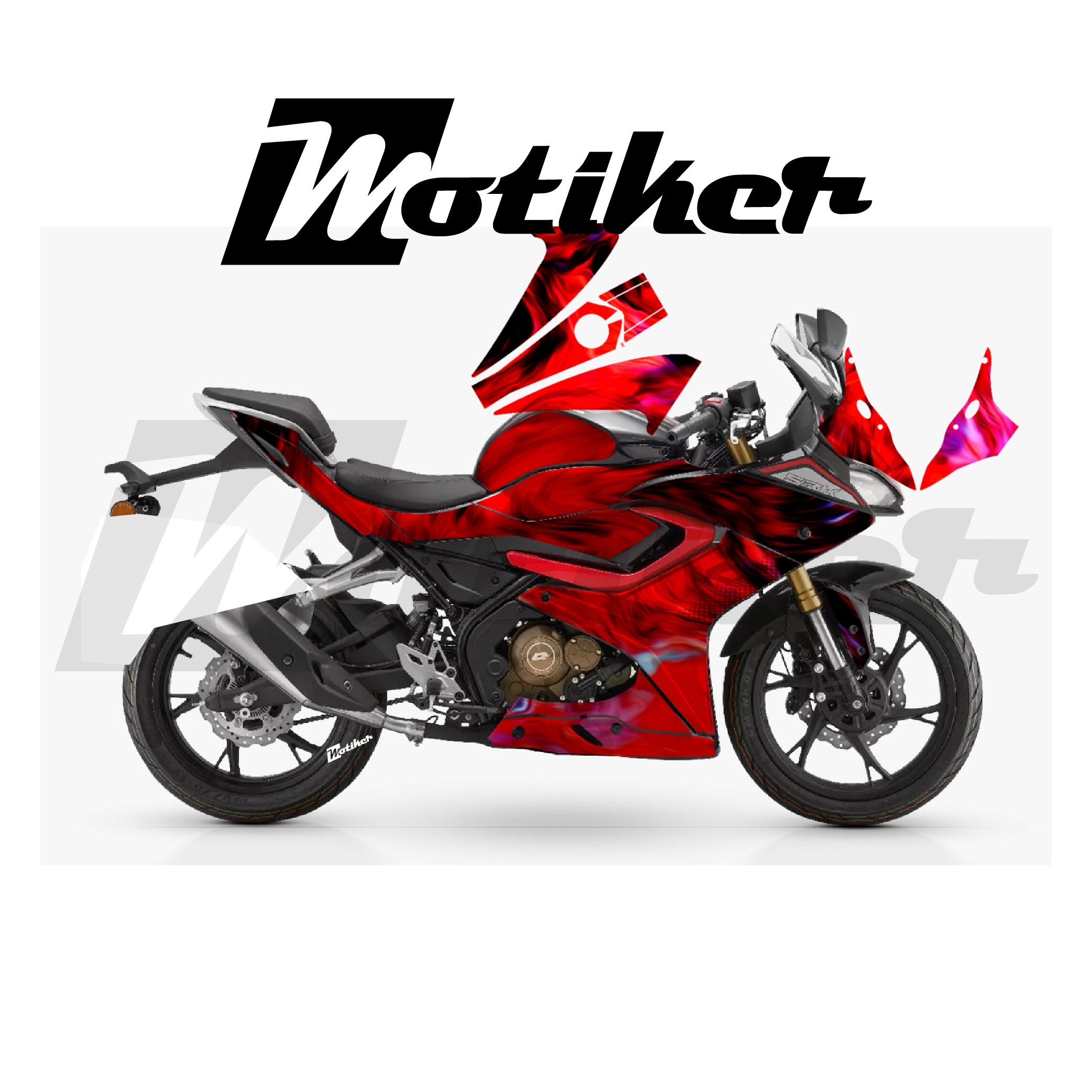 RKS SRK 125R Parçalı Kaplama Sticker Etiket Modeli Akışkan Doku Desen 7 (MTK9368)