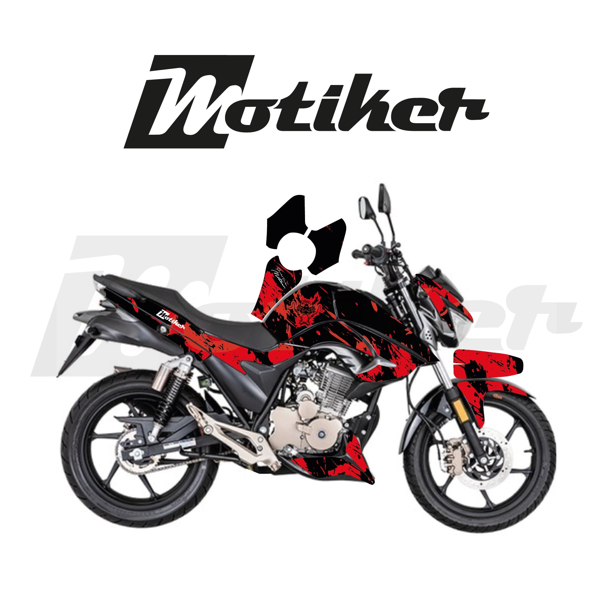 Mondial Drift L Blood  Tasarımı Parçalı Kaplama Sticker Etiket Modeli